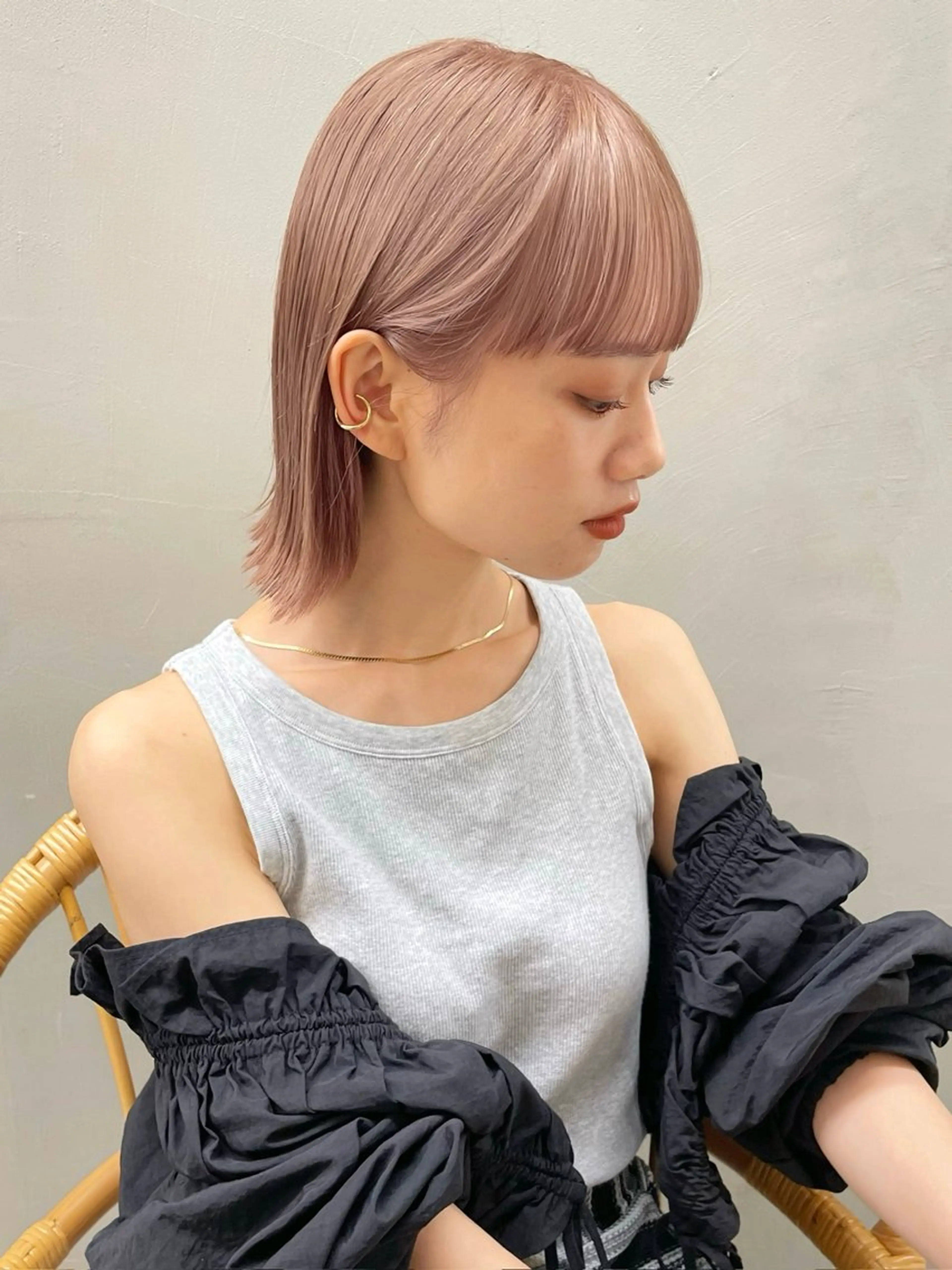 カラー ピンクカラー ayaka/暖色 /ニュアンスボブのヘアスタイル