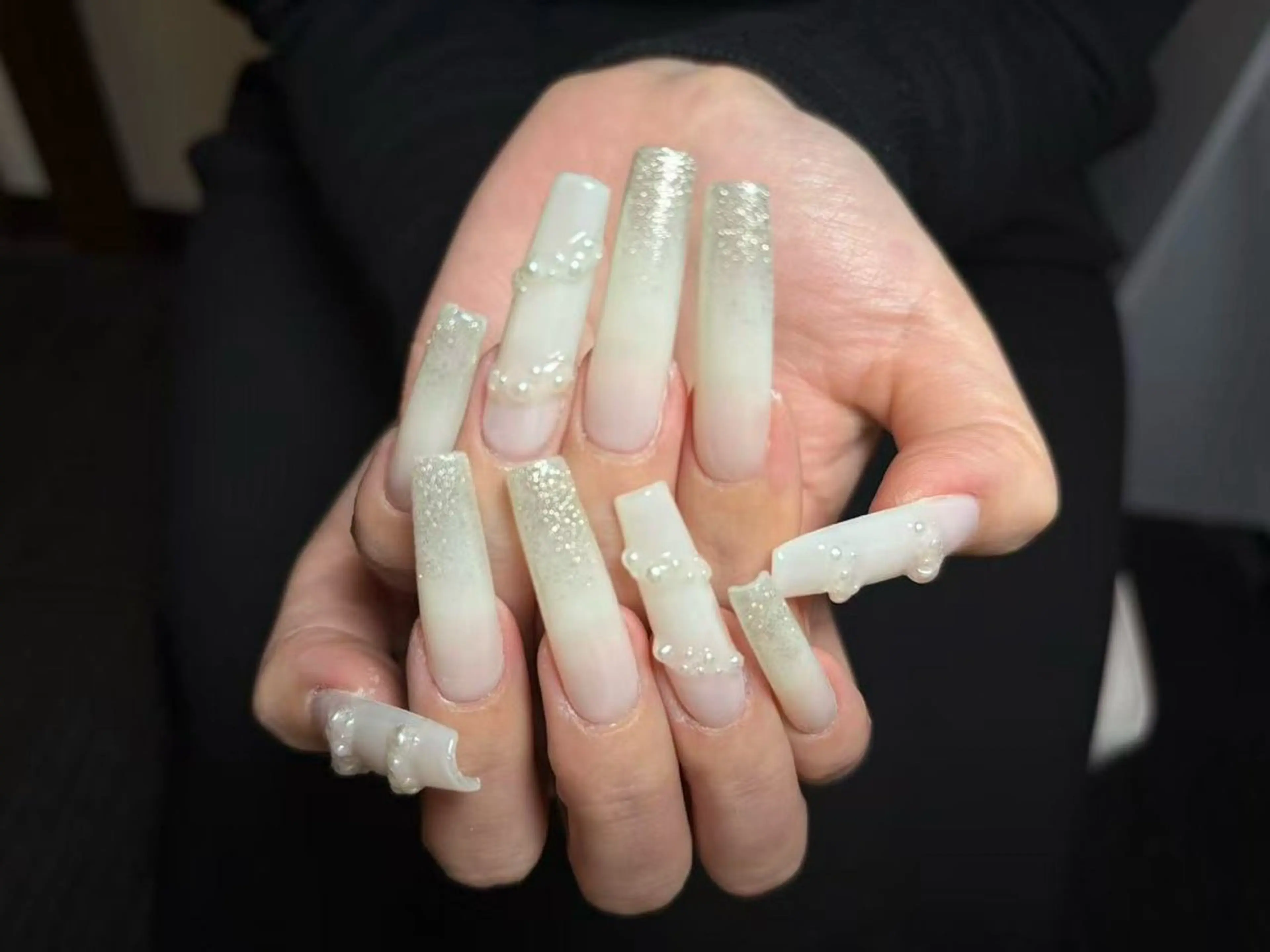 ネイル オーロラネイル チークネイル 長さ出し フットネイル フレンチネイル ハンドネイル J&C Nail Salon吉祥寺所属・Yu  Ki ネイルのネイルデザイン