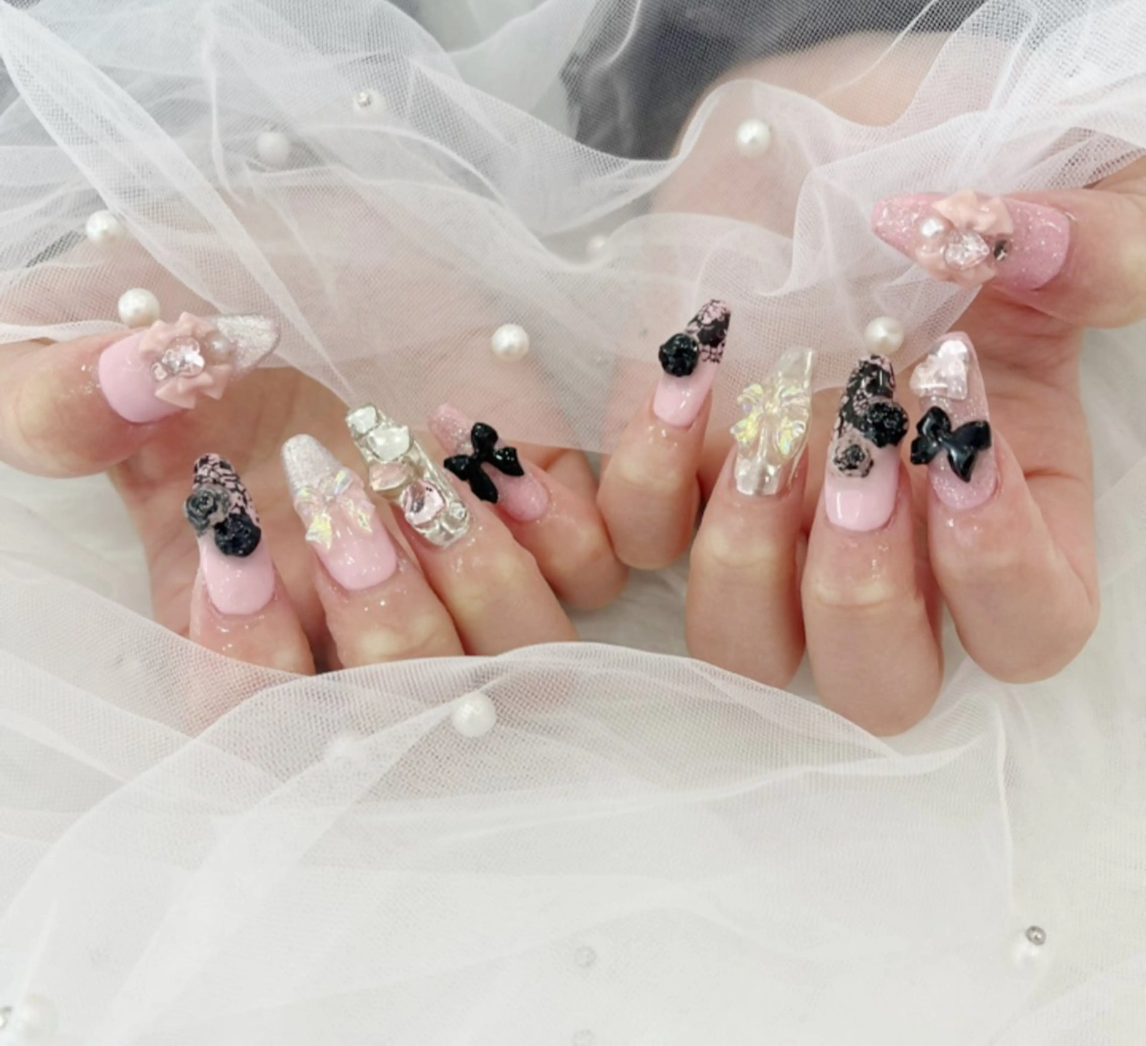 ネイル 長さ出し フットネイル ジェルネイル 韓国ネイル マグネットネイル #Amin nail salonのネイルデザイン