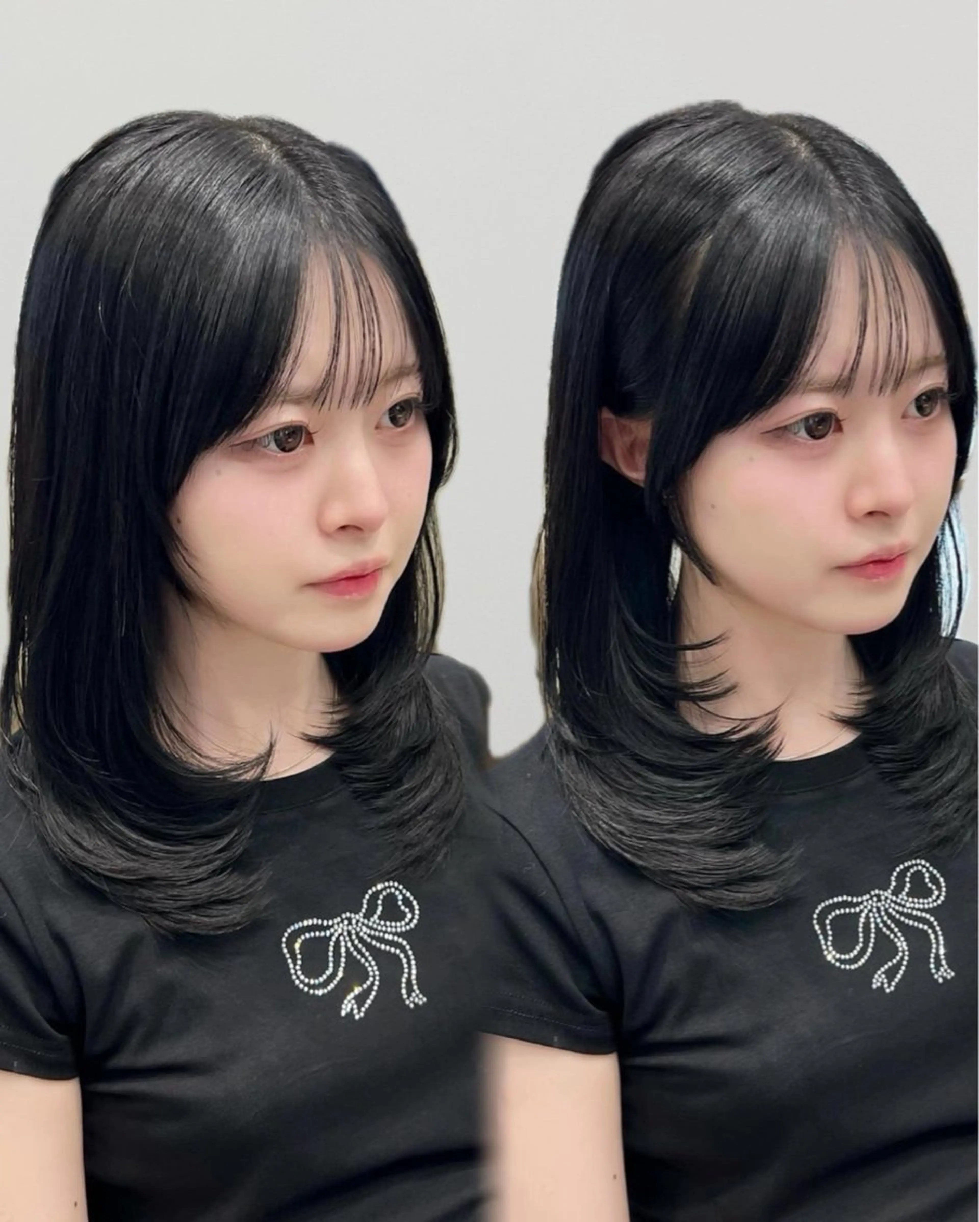 セミロング 顔周りカット レイヤーカット シースルーバング 小顔カット カット ヘアカラー トリートメント 🧡くびれヘア/前髪 顔周り🧡久原結衣のヘアスタイル