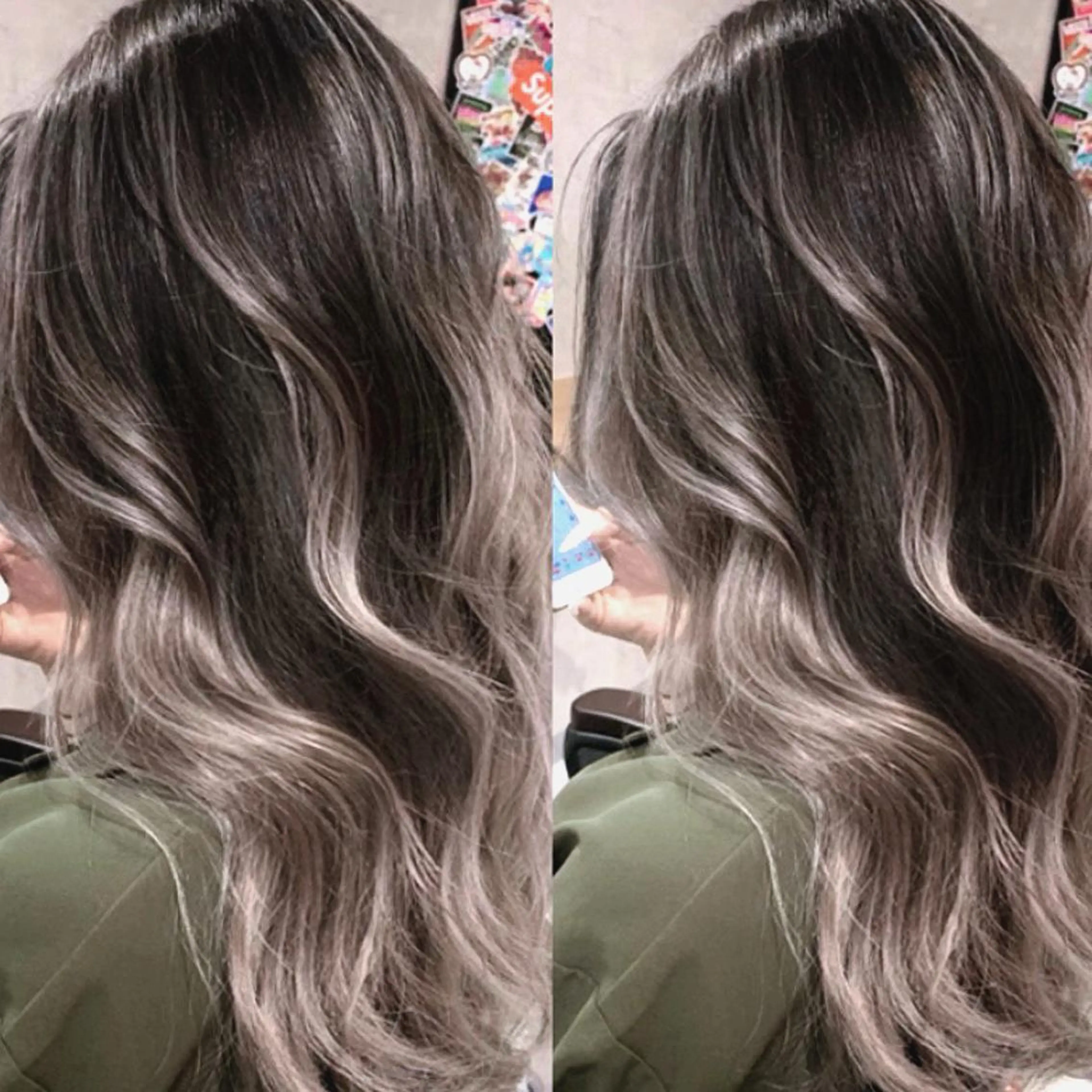 ロング ハイライト レイヤーカット ロング 松井那津子 /ハイライトブリーチのヘアスタイル