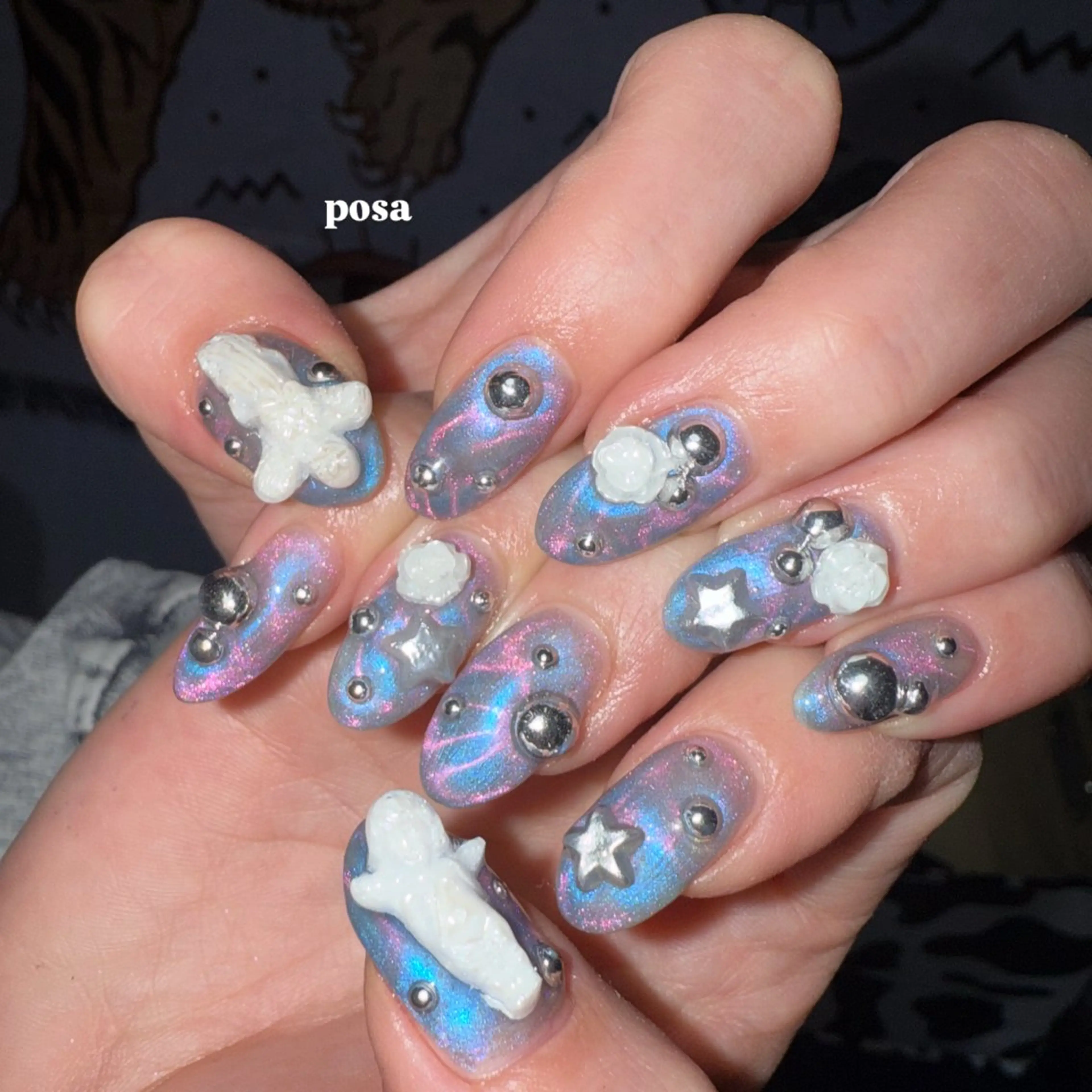 ネイル マグネットネイル シンプルネイル ハンドネイル posa nail モエミのネイルデザイン