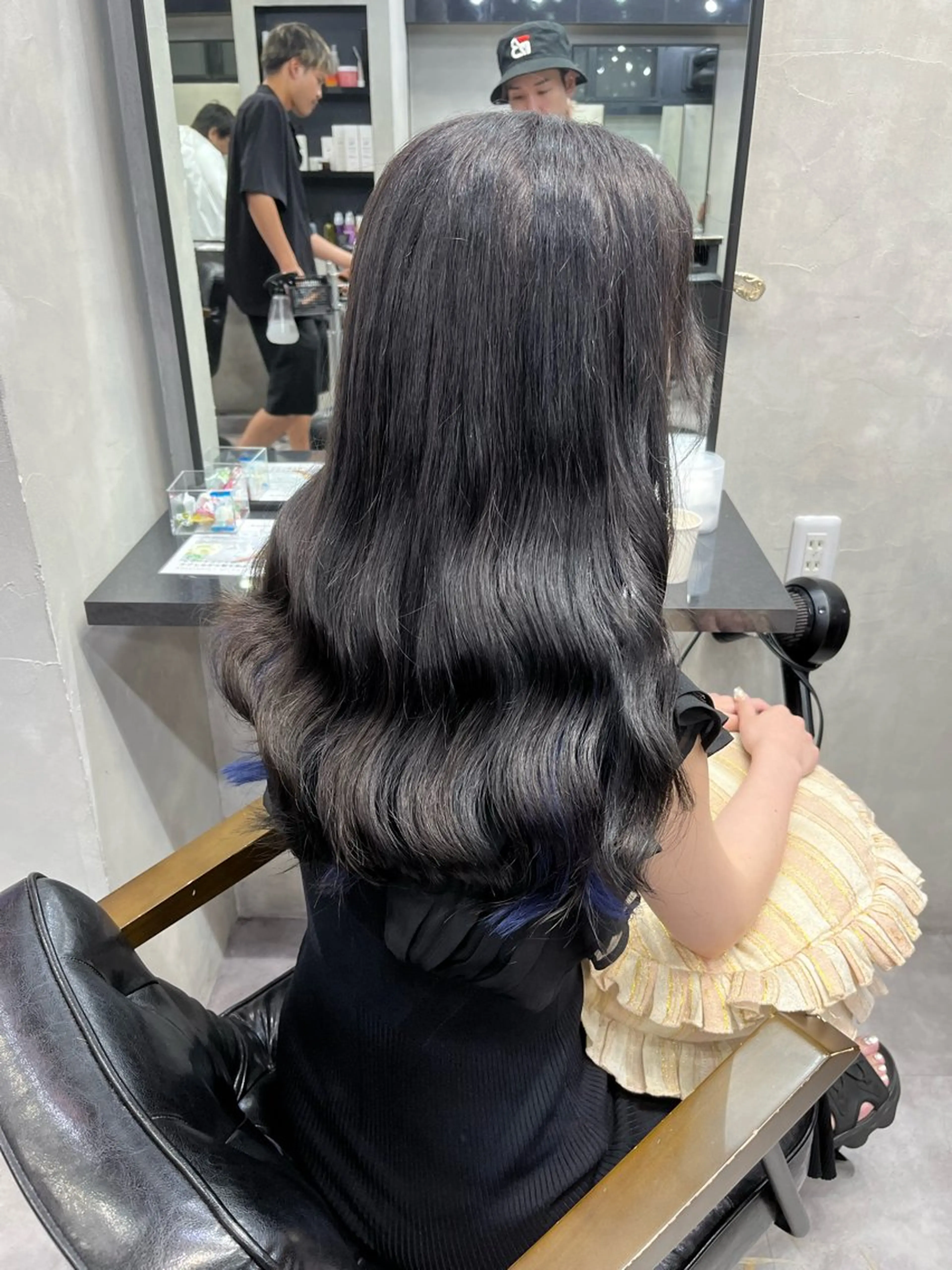 セミロング 韓国風カラー エクステ 韓国風ヘア 濱川響太レディース カットモデルのヘアスタイル