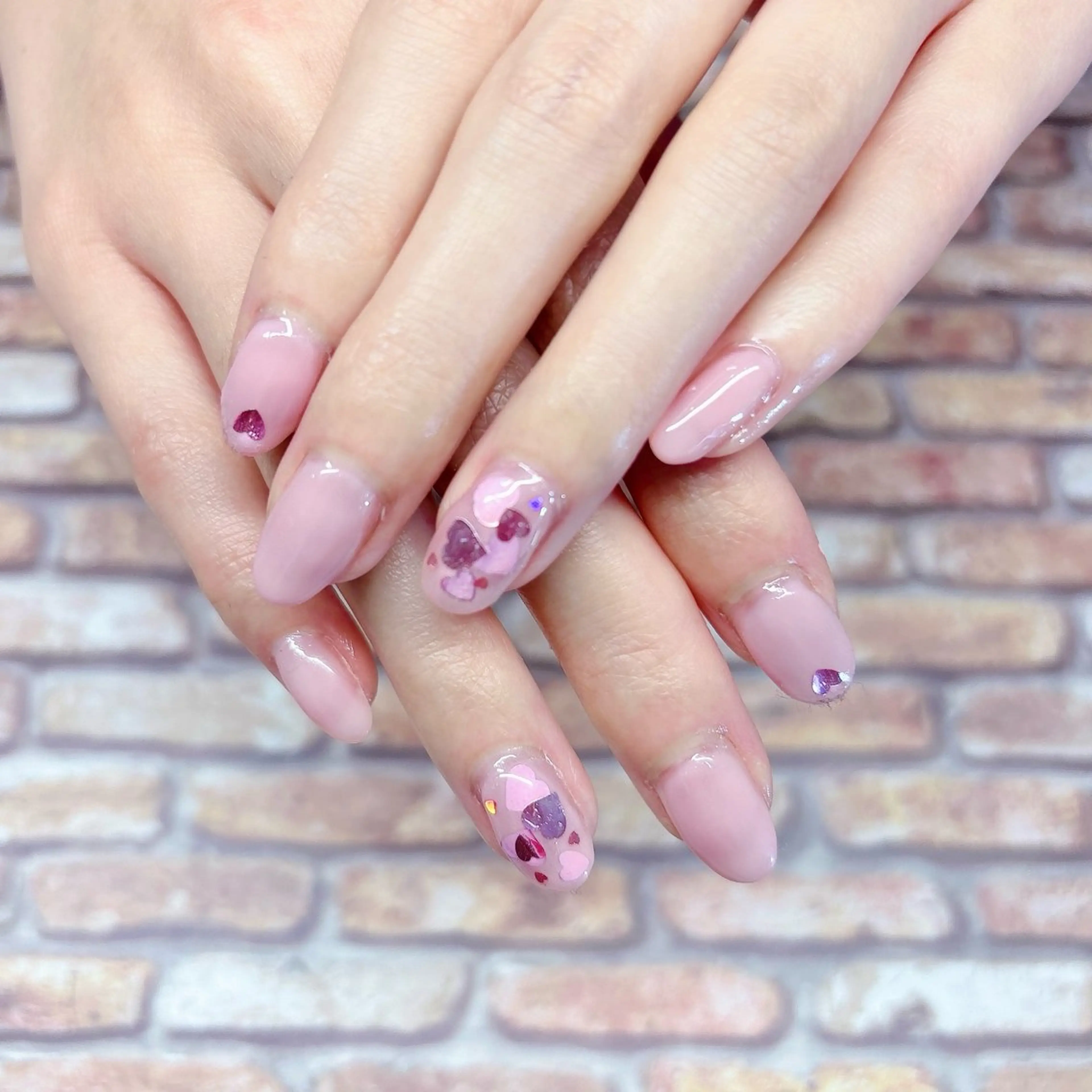 ネイル ハート ホログラムネイル MYu Beauty Salon  MAIのネイルデザイン