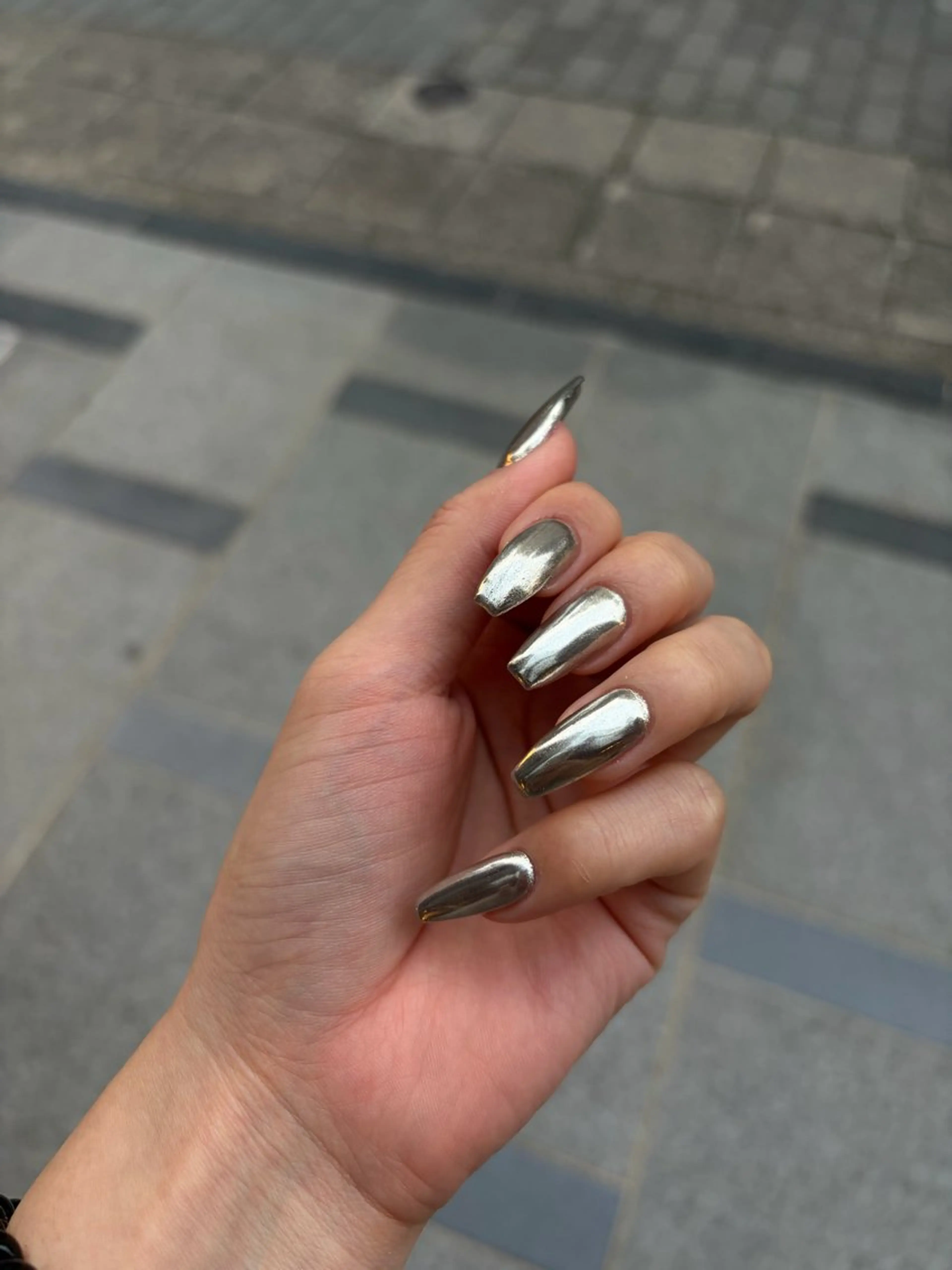 ネイル ミラーネイル ワンカラーネイル シンプルネイル ハンドネイル Ann nailのネイルデザイン