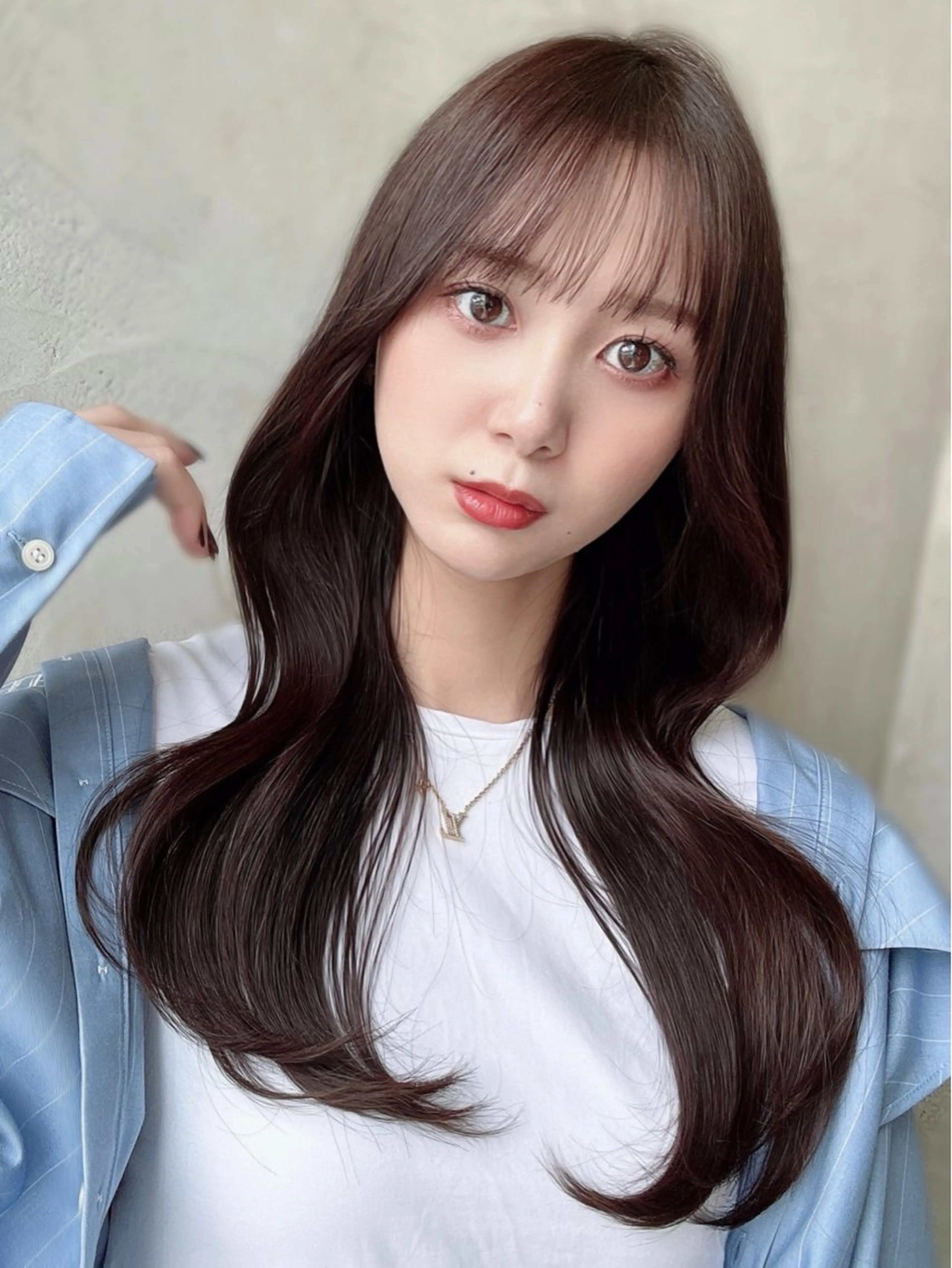 セミロング カラー カット ヘアカラー トリートメント 新宿✨顔周りカット 韓国ヘア/坂本亜裟海のヘアスタイル