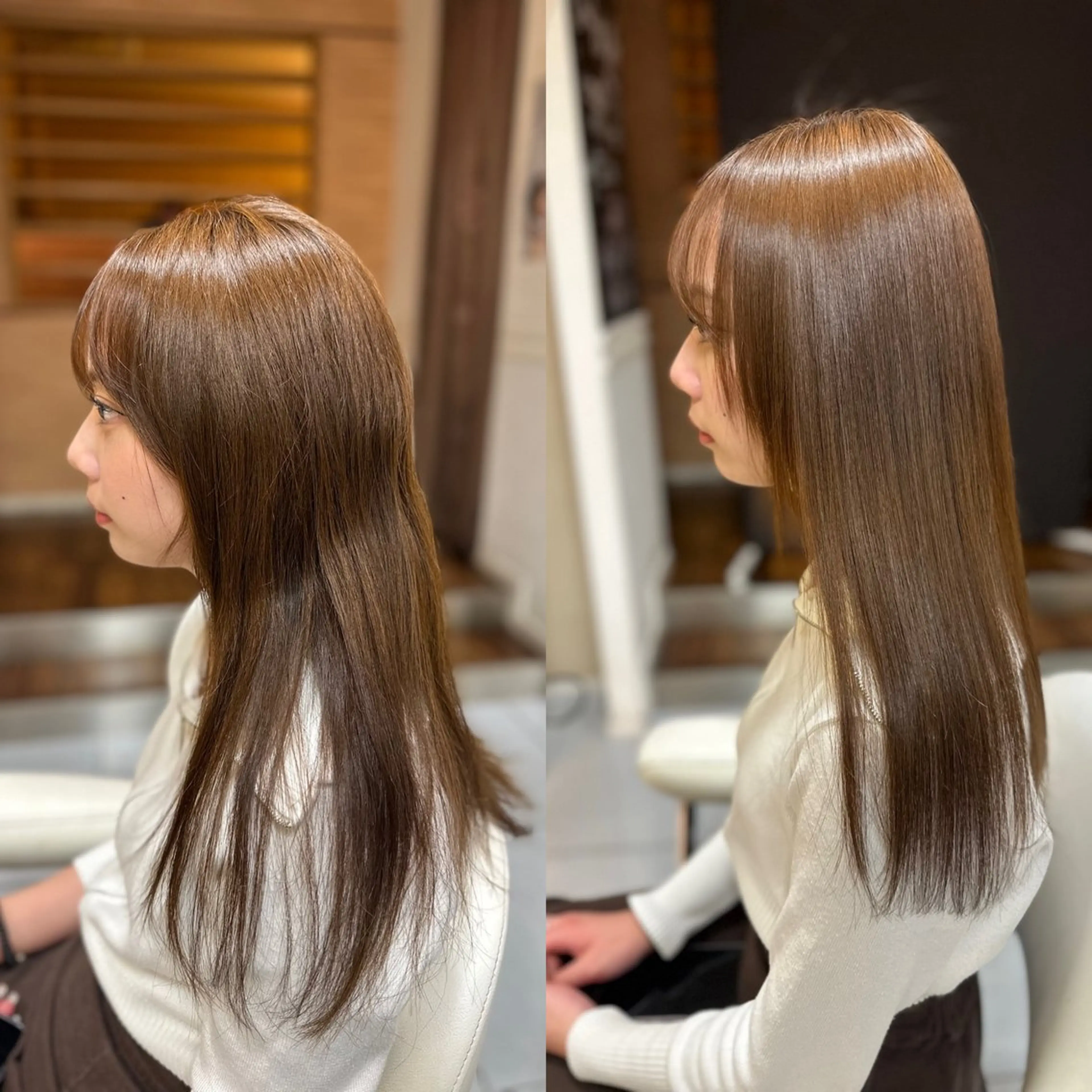 ロング パーマ 縮毛矯正 トリートメント 髪質改善/縮毛矯正 /ブリーチ矯正/岡部のヘアスタイル