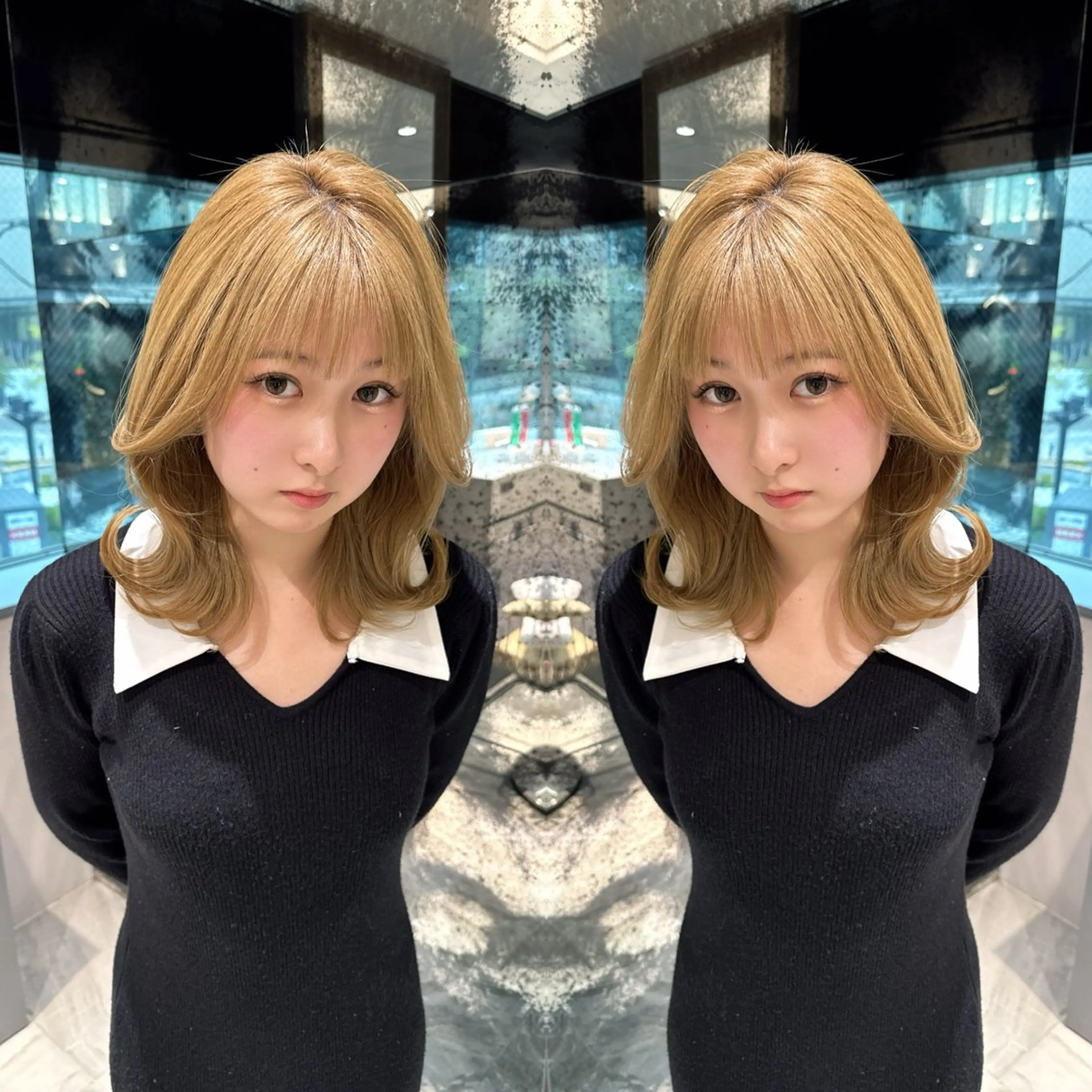 ミディアム カラー ヘアカラー 透明感✖️暖色 shuheiのヘアスタイル