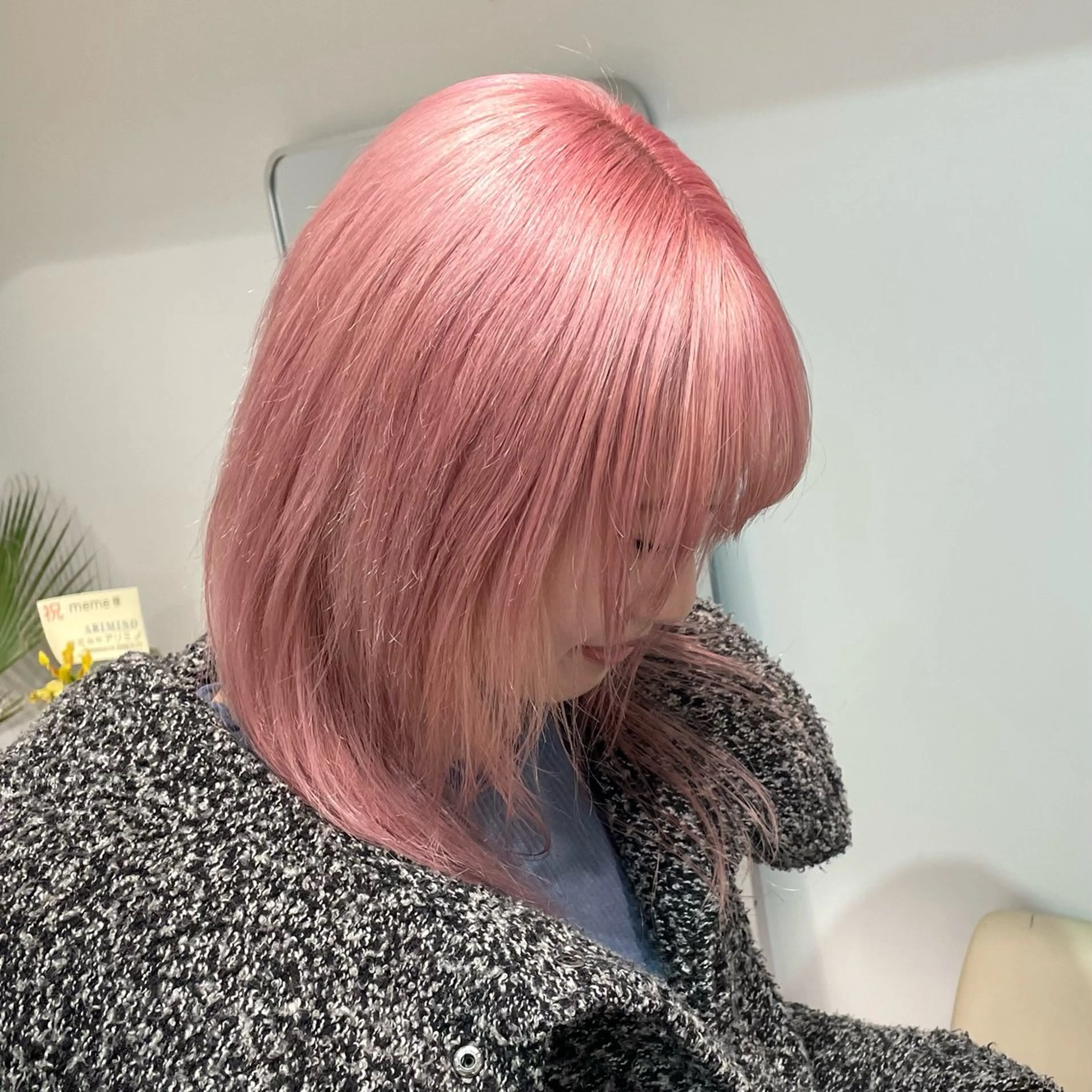 ミディアム カラー ベージュカラー ピンクカラー ピンクベージュ ホワイトピンク ヘアカラー トリートメント ヘアセット ハイトーン×レイヤー ／遠藤将太のヘアスタイル