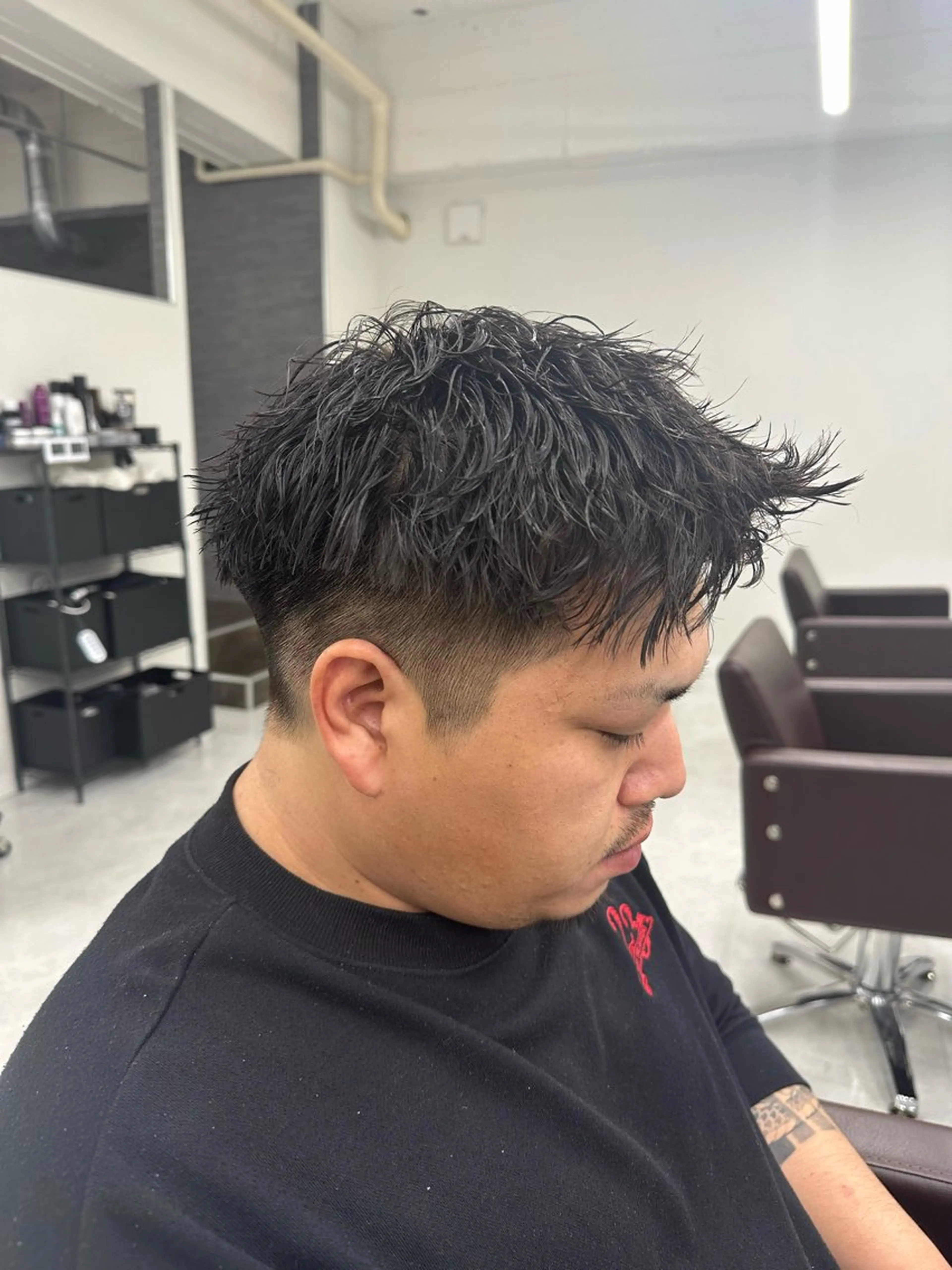 パーマ メンズ カット パーマ ニュアンス/フェザー /ウルフ/伶馬のヘアスタイル