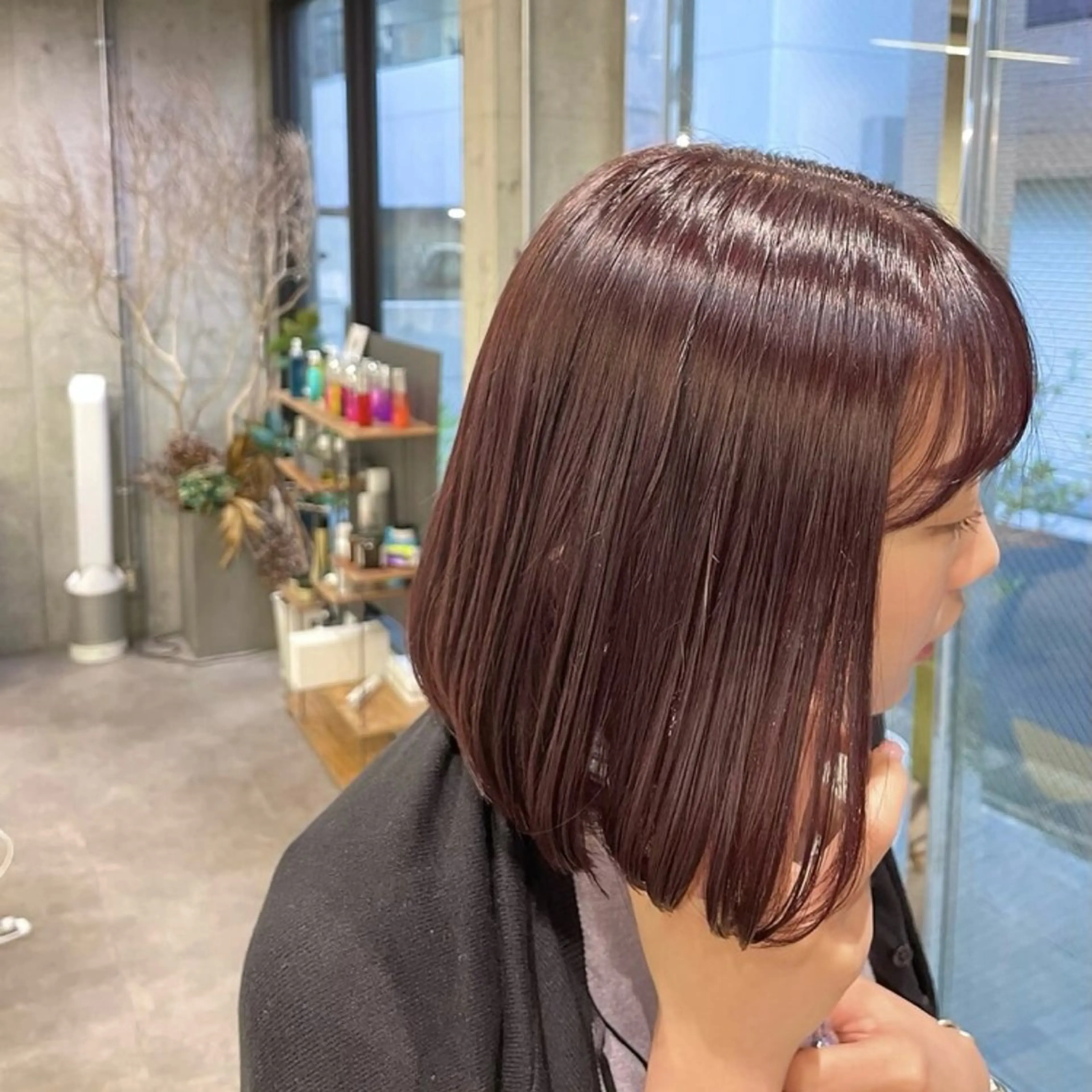 ミディアム カラー カット ヘアカラー トリートメント ヘアセット 透明感/艶カラー/ 暖色/ゆな🫧のヘアスタイル