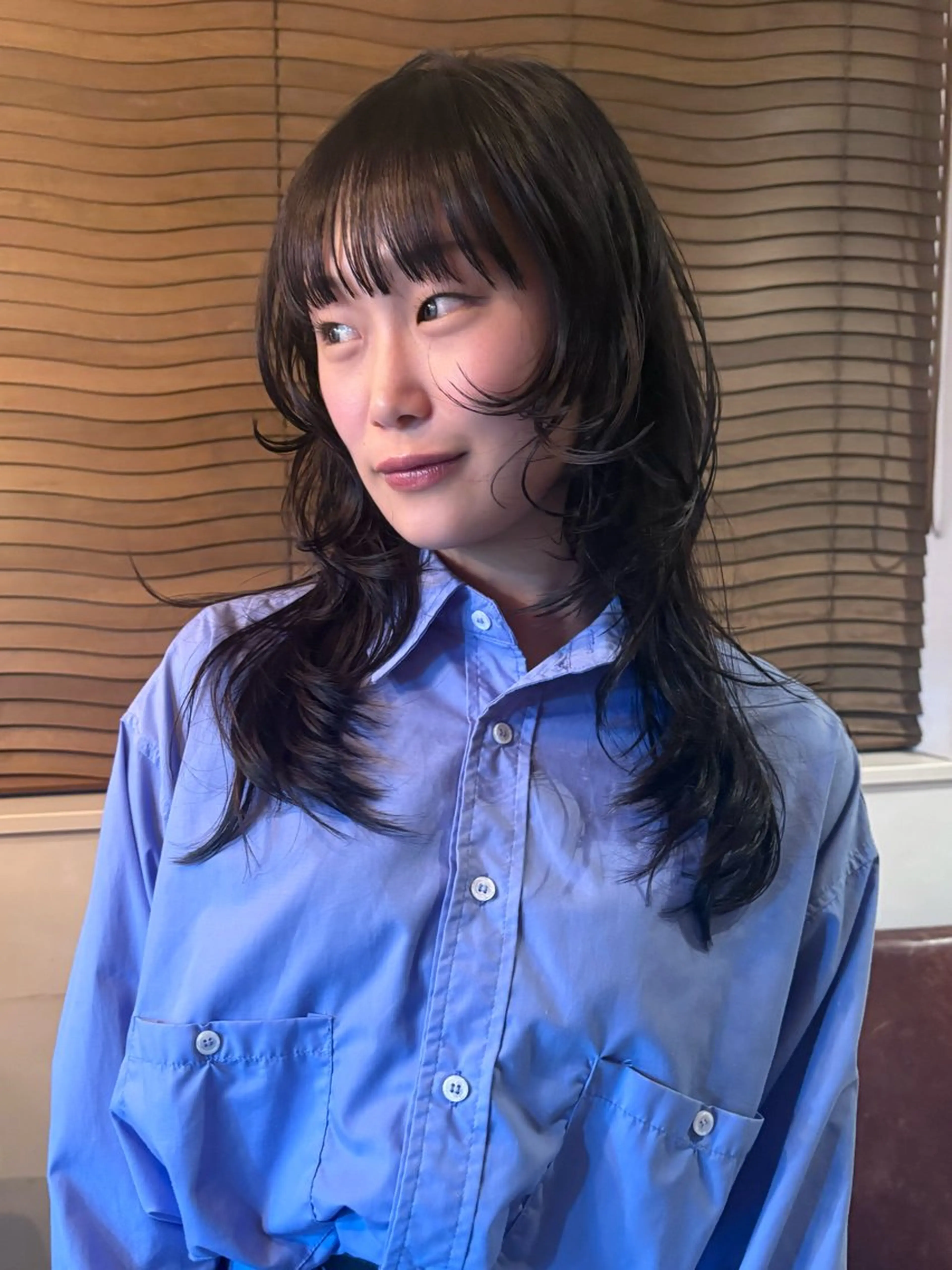 セミロング カラー パーマ カット ヘアカラー レイヤー/透明感/ ブリーチなし/わかなのヘアスタイル