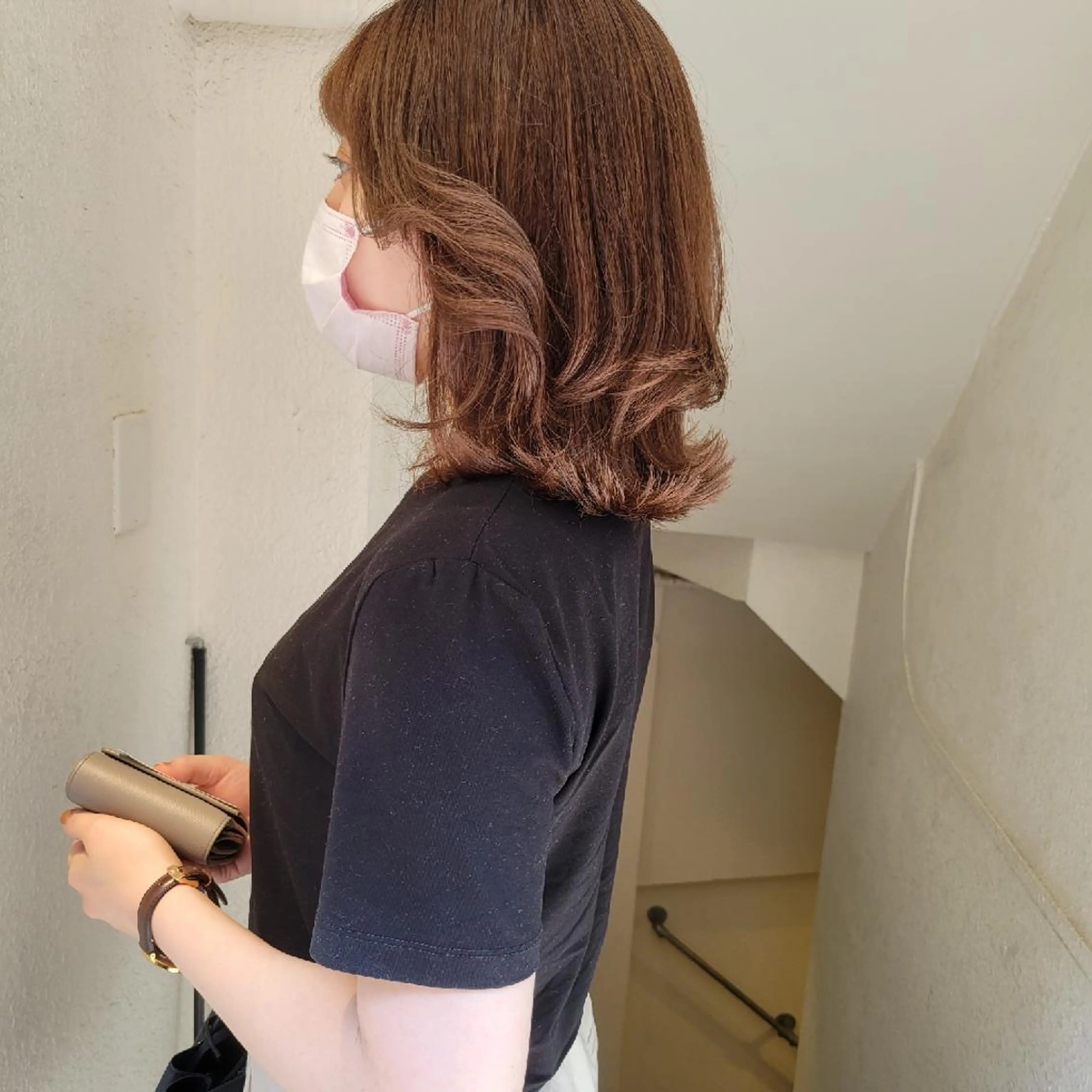 ミディアム 韓国風ヘア カット ヘアカラー トリートメント 🇰🇷透明感×ハイ トーン🌟tomoのヘアスタイル