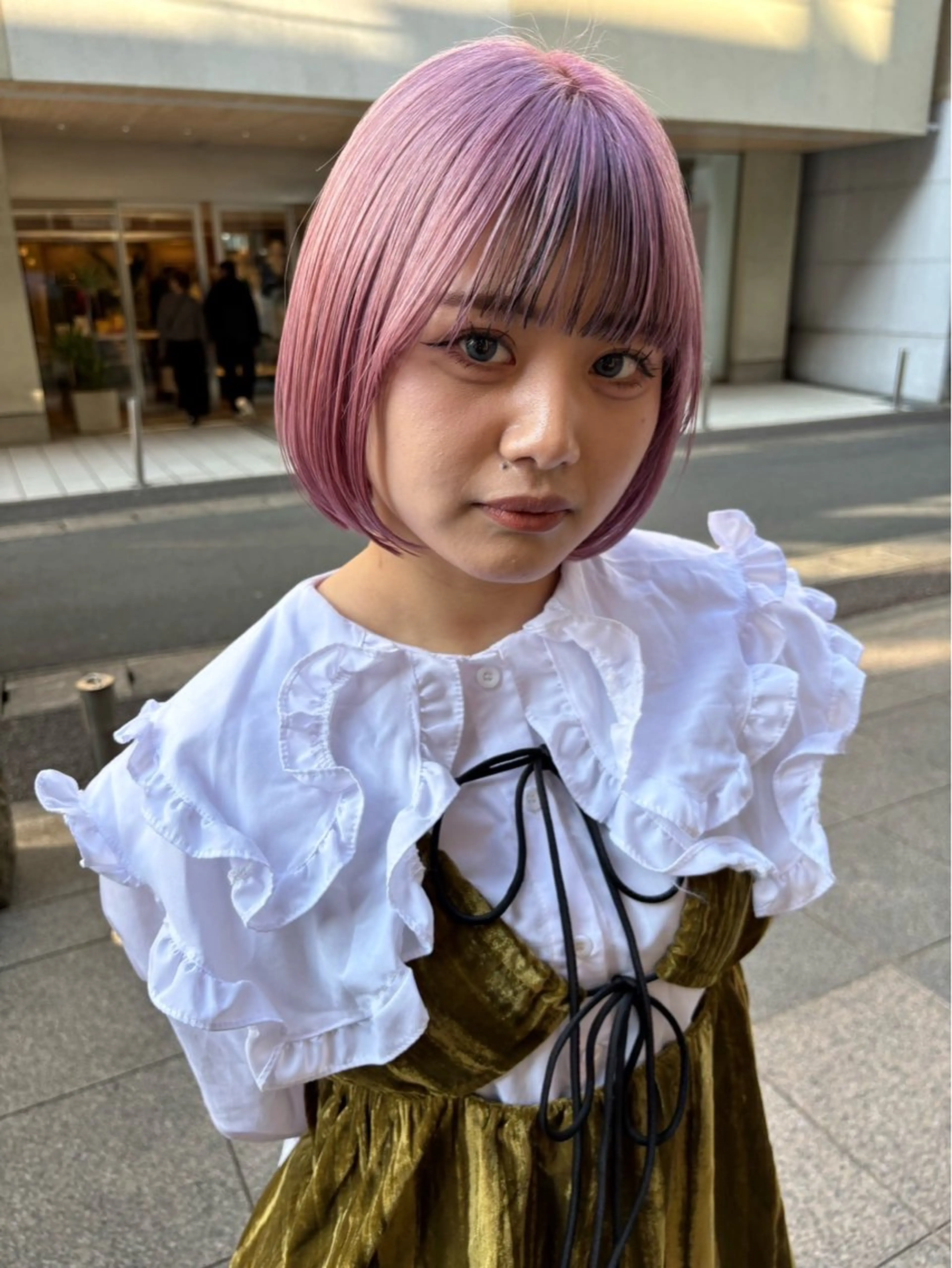 カラー ピンクカラー 梶原 美保のヘアスタイル