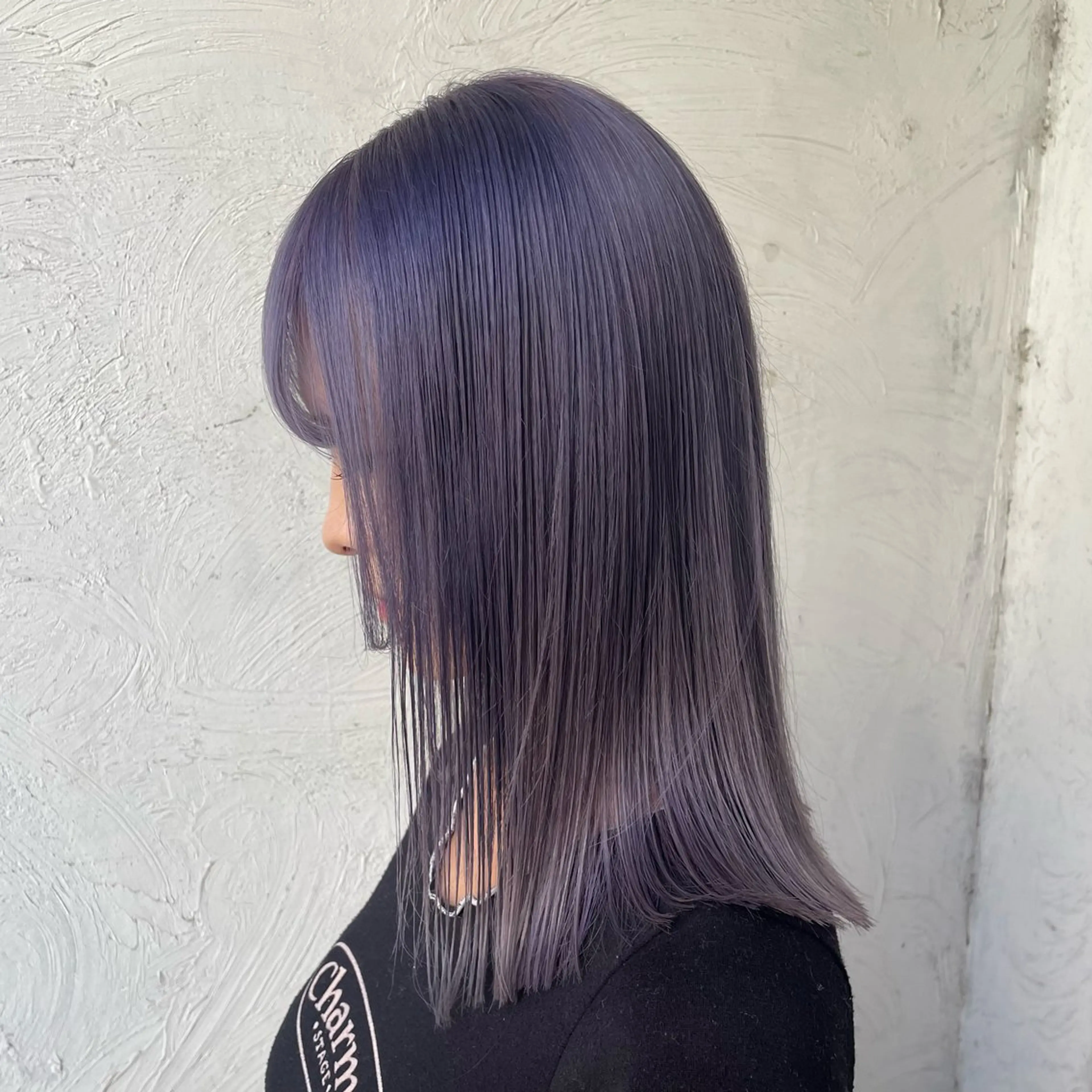 ミディアム カラー ミディアムパーマ ブリーチ ダブルカラー ハイトーンカラー パープルカラー ブリーチ/レイヤー 💙ayame💙のヘアスタイル