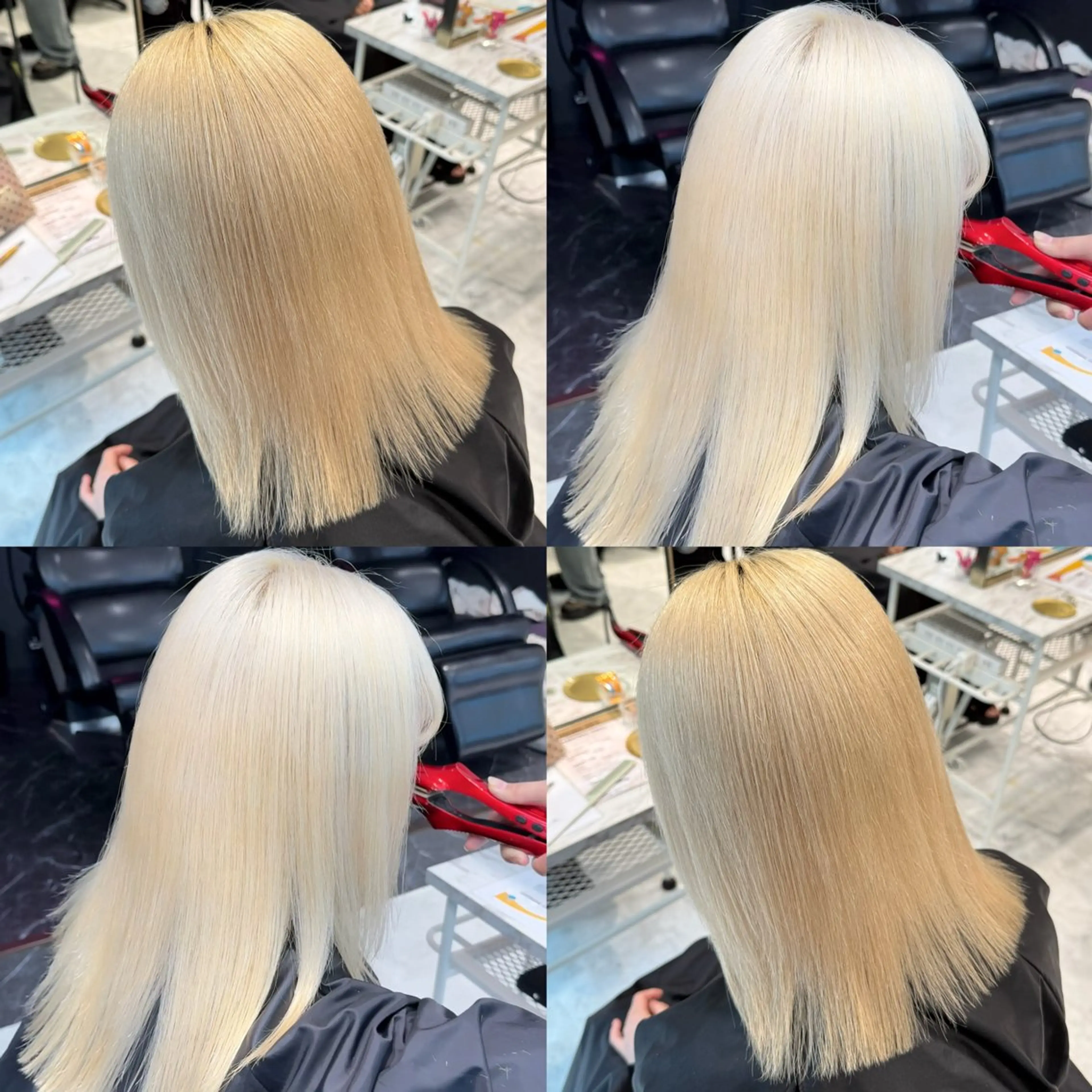 セミロング カラー ベージュカラー ブリーチ ブロンド ミルクティーベージュ ピンクカラー ヘアカラー 【🥀履歴修正🥀】 ハイトーン職人/拓真のヘアスタイル
