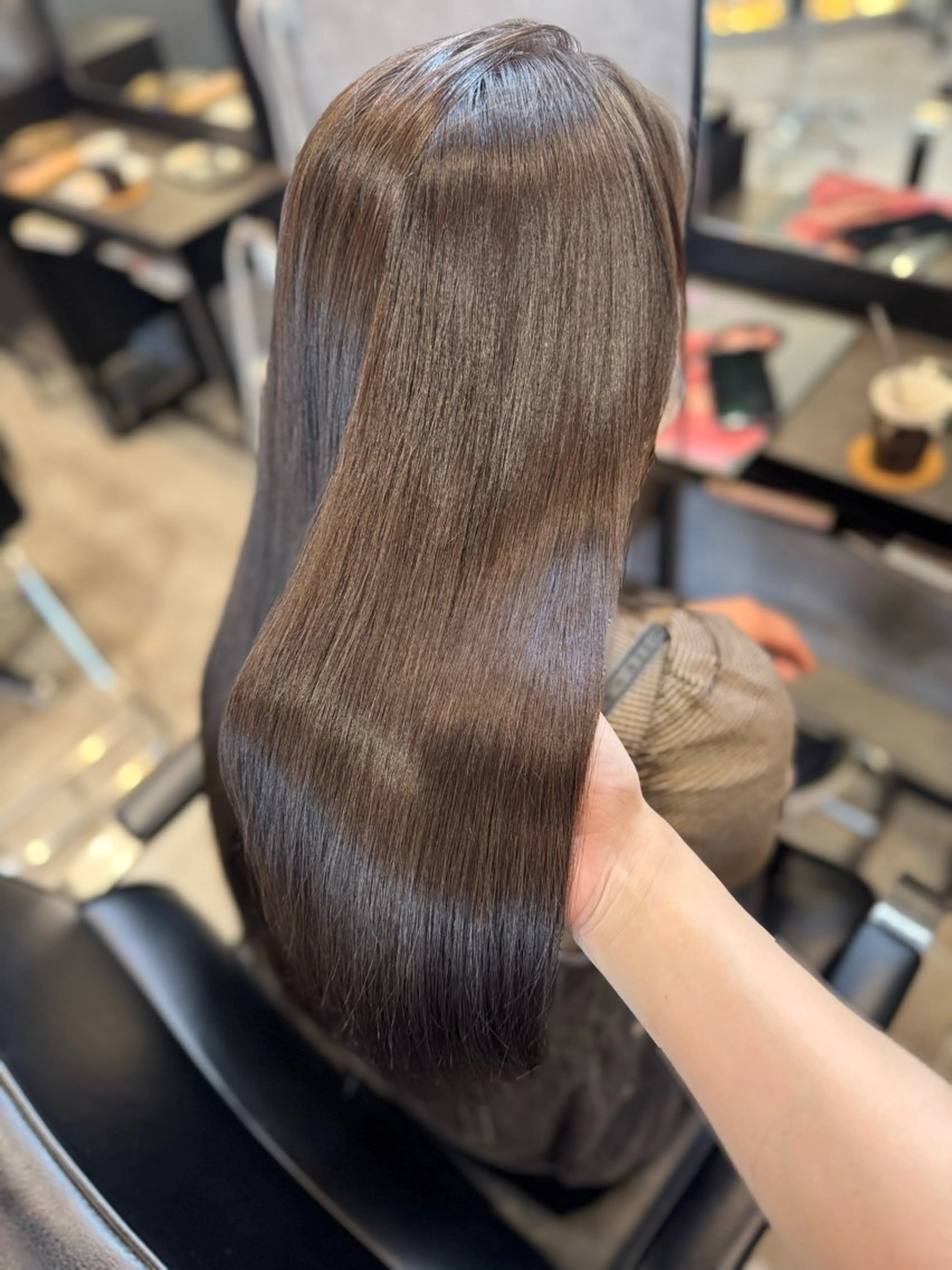 ロング カラー グレージュ トリートメント ヘアカラー トリートメント ink Runaのマツエク・マツパデザイン