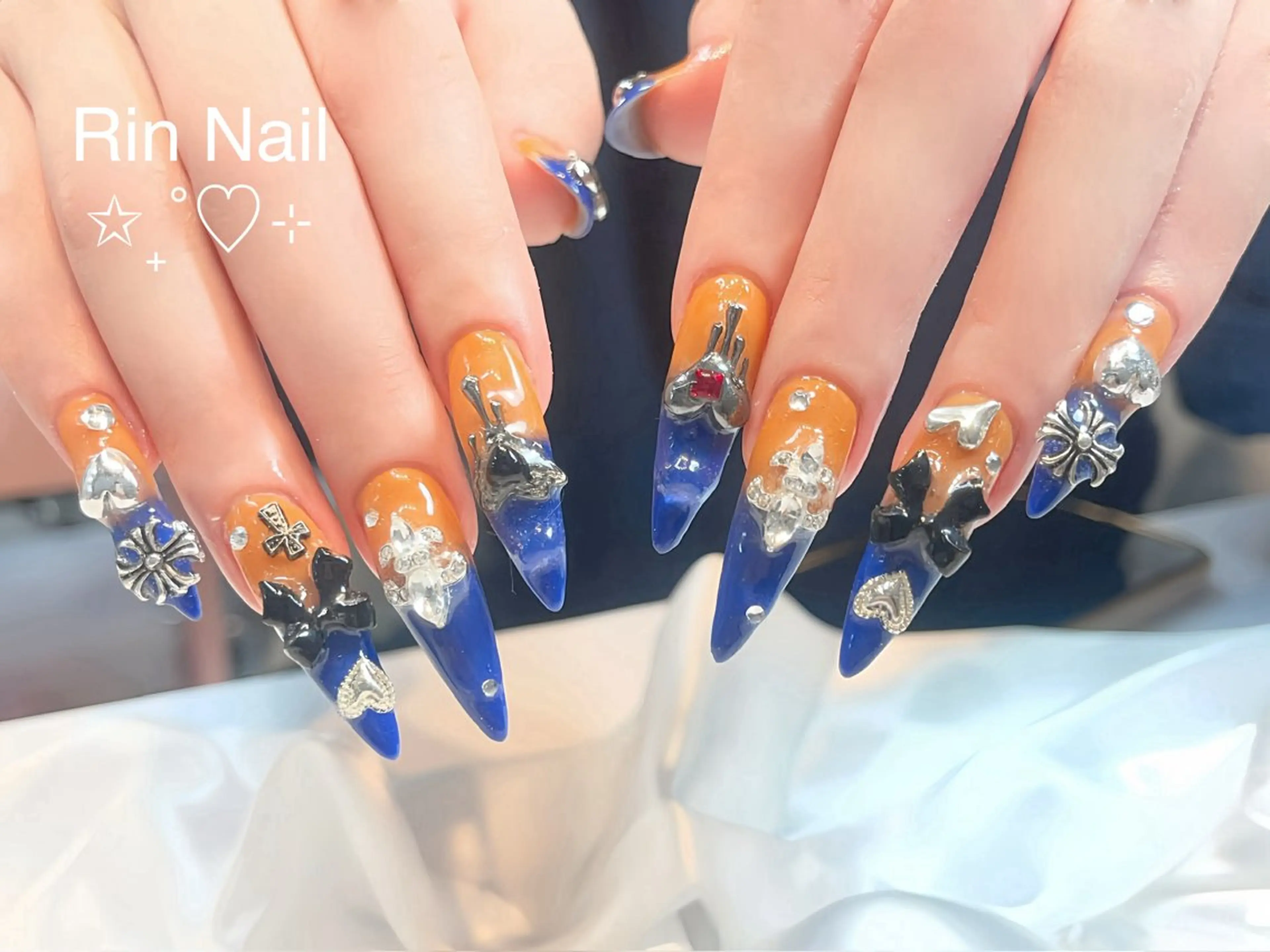 ネイル アートネイル ジェルネイル ロングネイル ニュアンスネイル スカルプネイル ハンドネイル Rin Nail 新大久保店のネイルデザイン