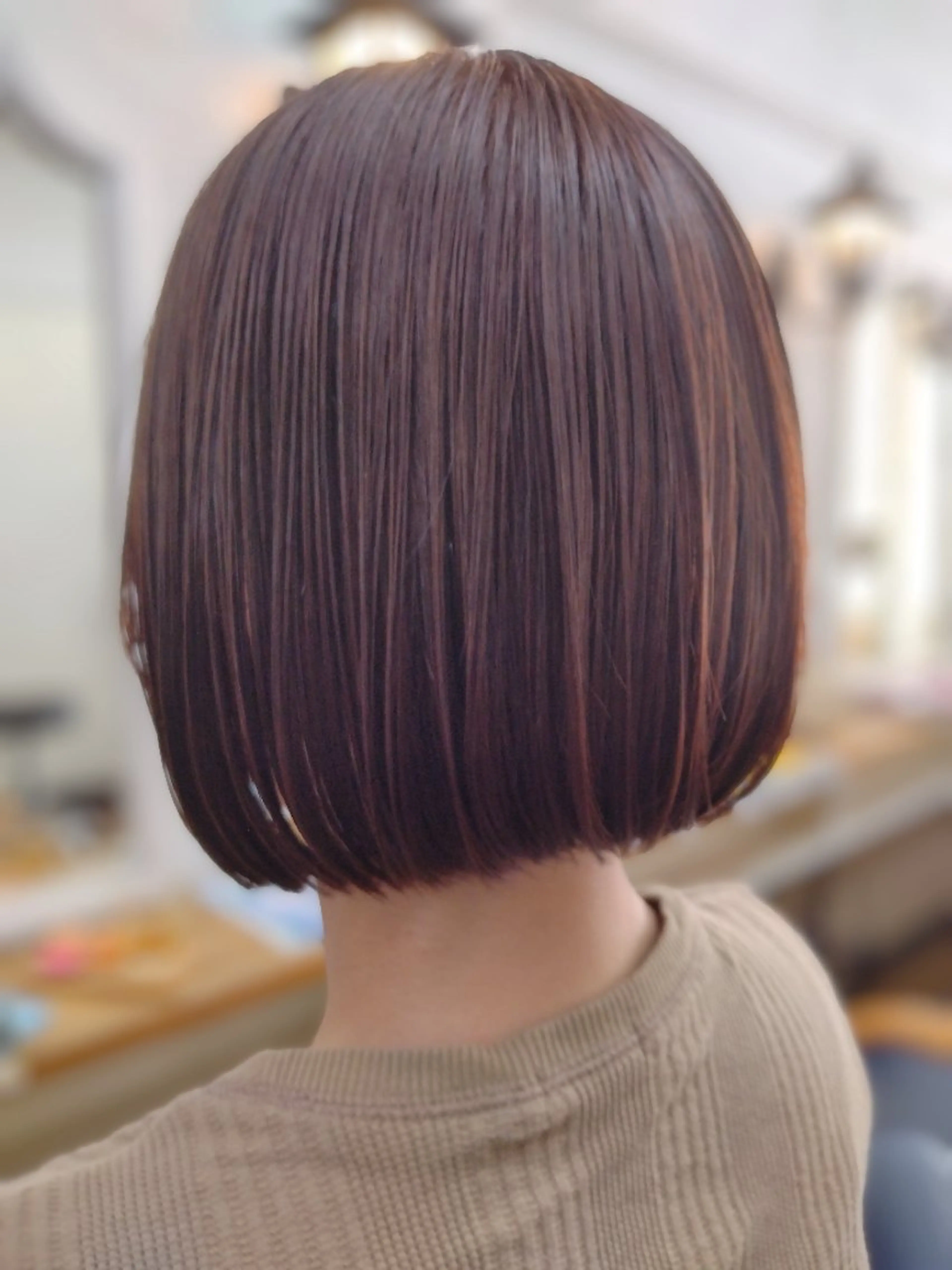 カラー ミディアム ベージュカラー ピンクカラー ピンクベージュ ボブ IDo21いど美容室 森長店長のヘアスタイル