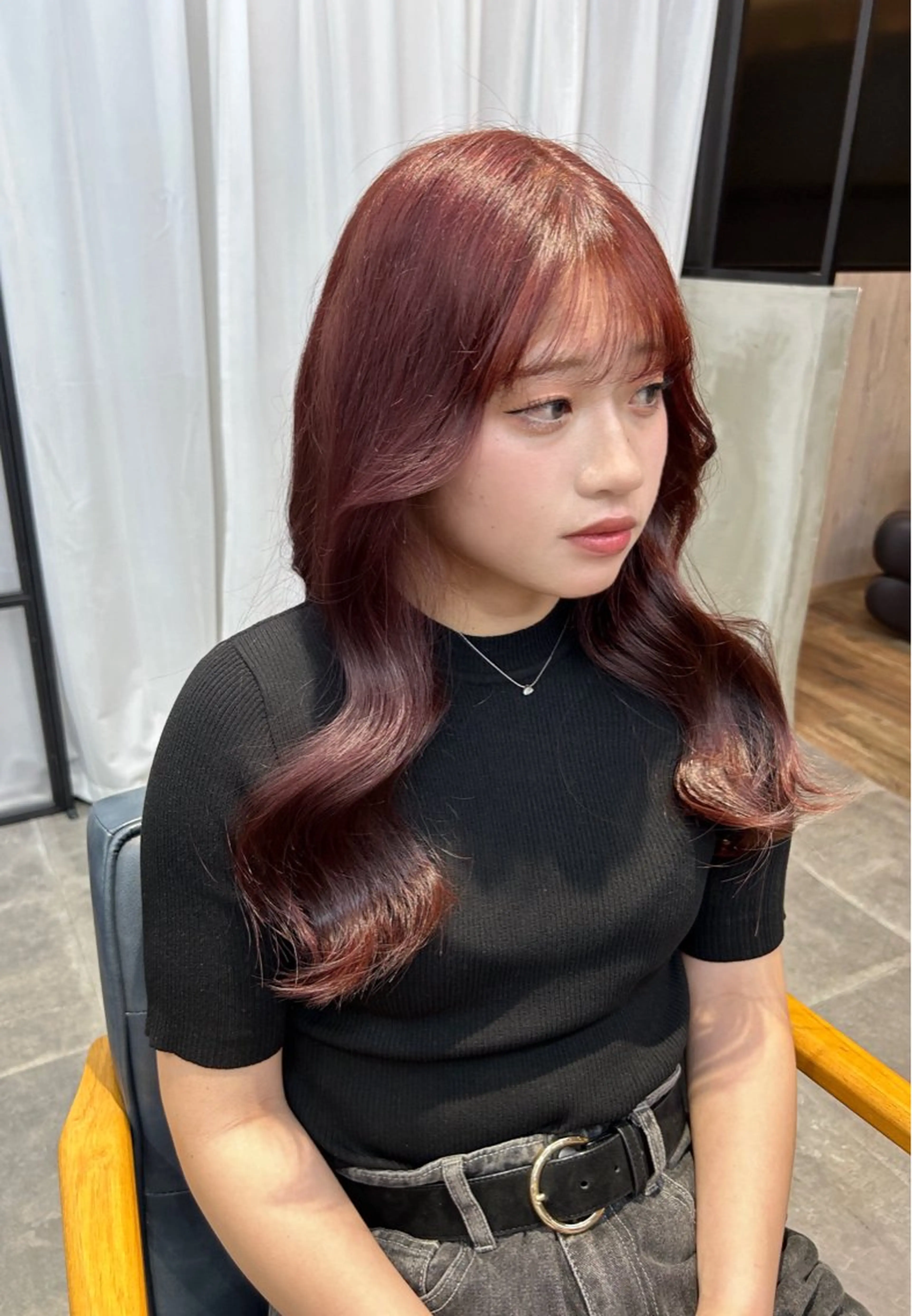 ロング カラー ヘアカラー トリートメント newi梅田🫧韓国 ヘア🫧sakiのヘアスタイル