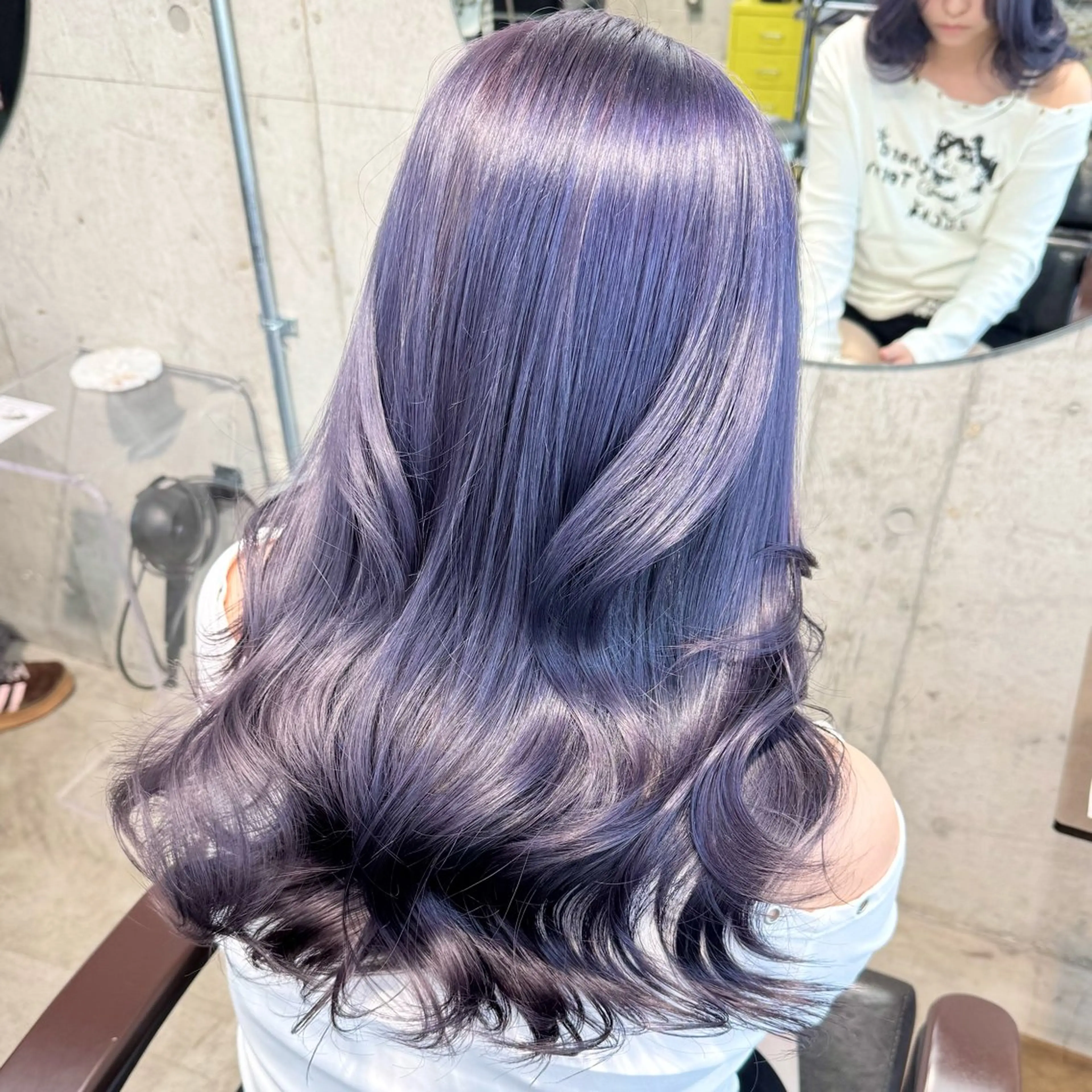 ロング カラー パーマ ヘアアレンジ メンズ キッズ ラベンダーカラー ヘアカラー トリートメント 💖オタク美容師 ꒰ঌ♡モモ♡໒꒱のヘアスタイル