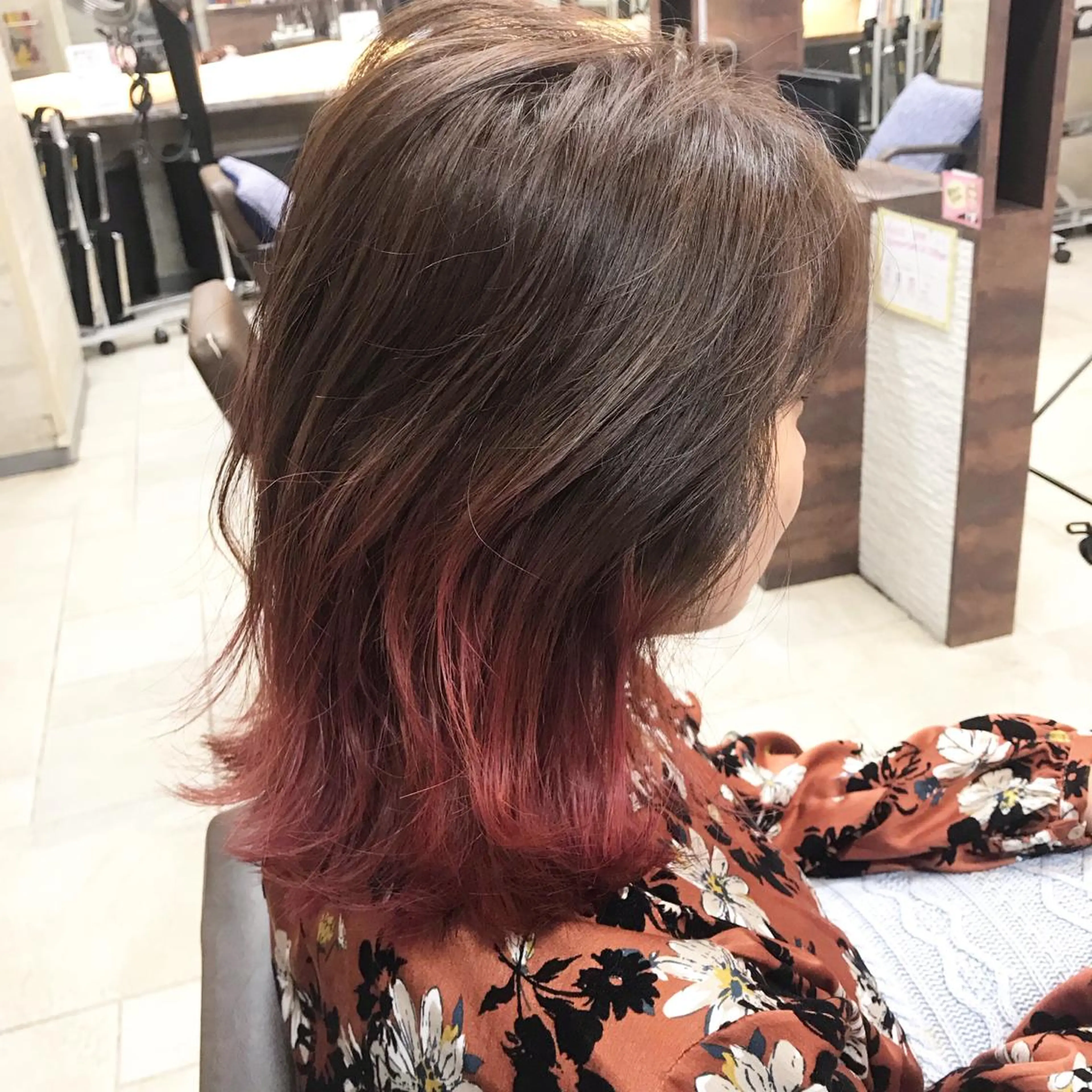 カラー ウルフレイヤー 縮毛矯正/ヒロシのヘアスタイル