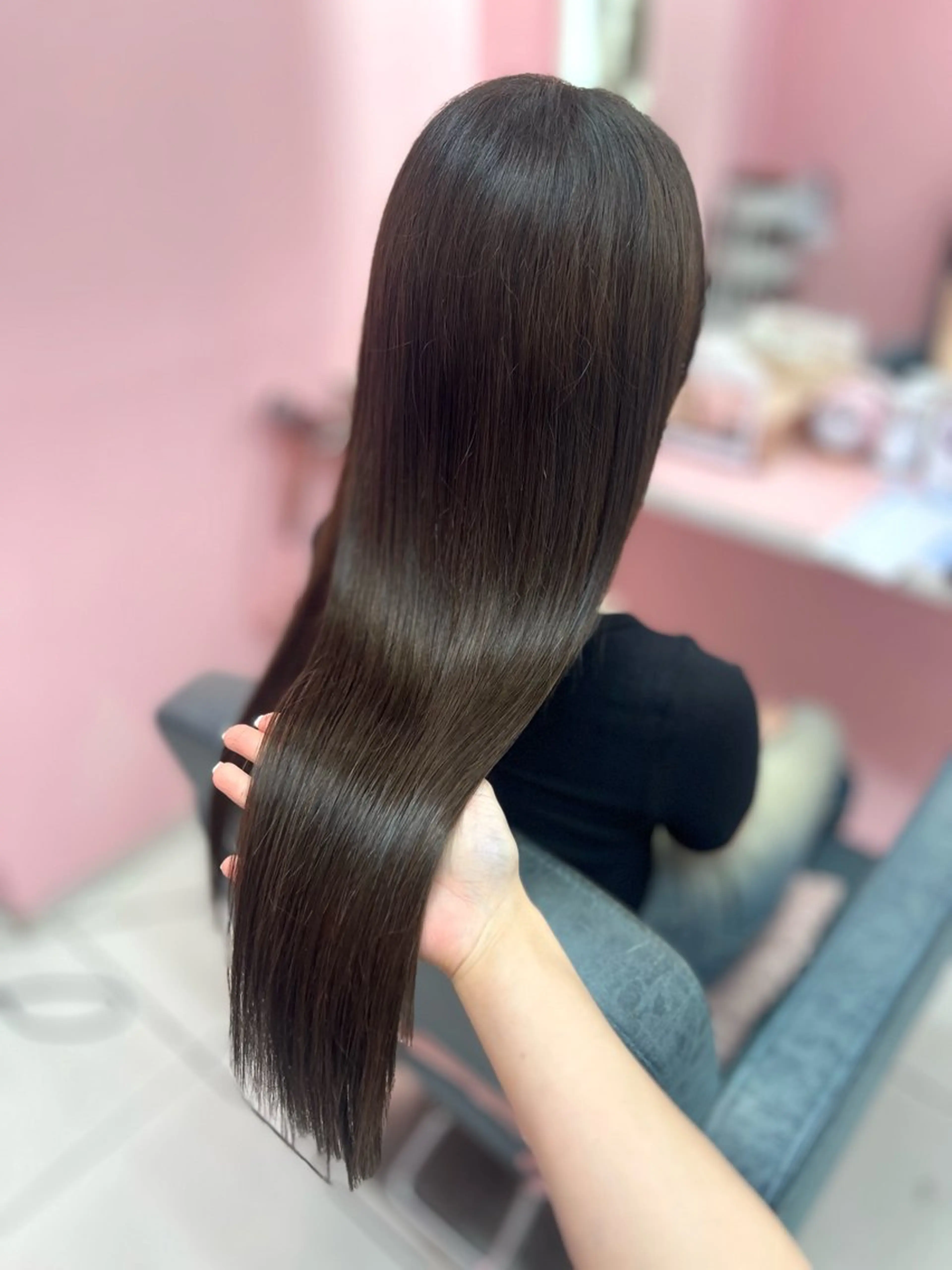 ロング シールエクステ くびれヘア エクステ ヨシンモリ 韓国風ヘア ヘアカラー エクステ シーズン エクステ/大阪梅田駅のヘアスタイル