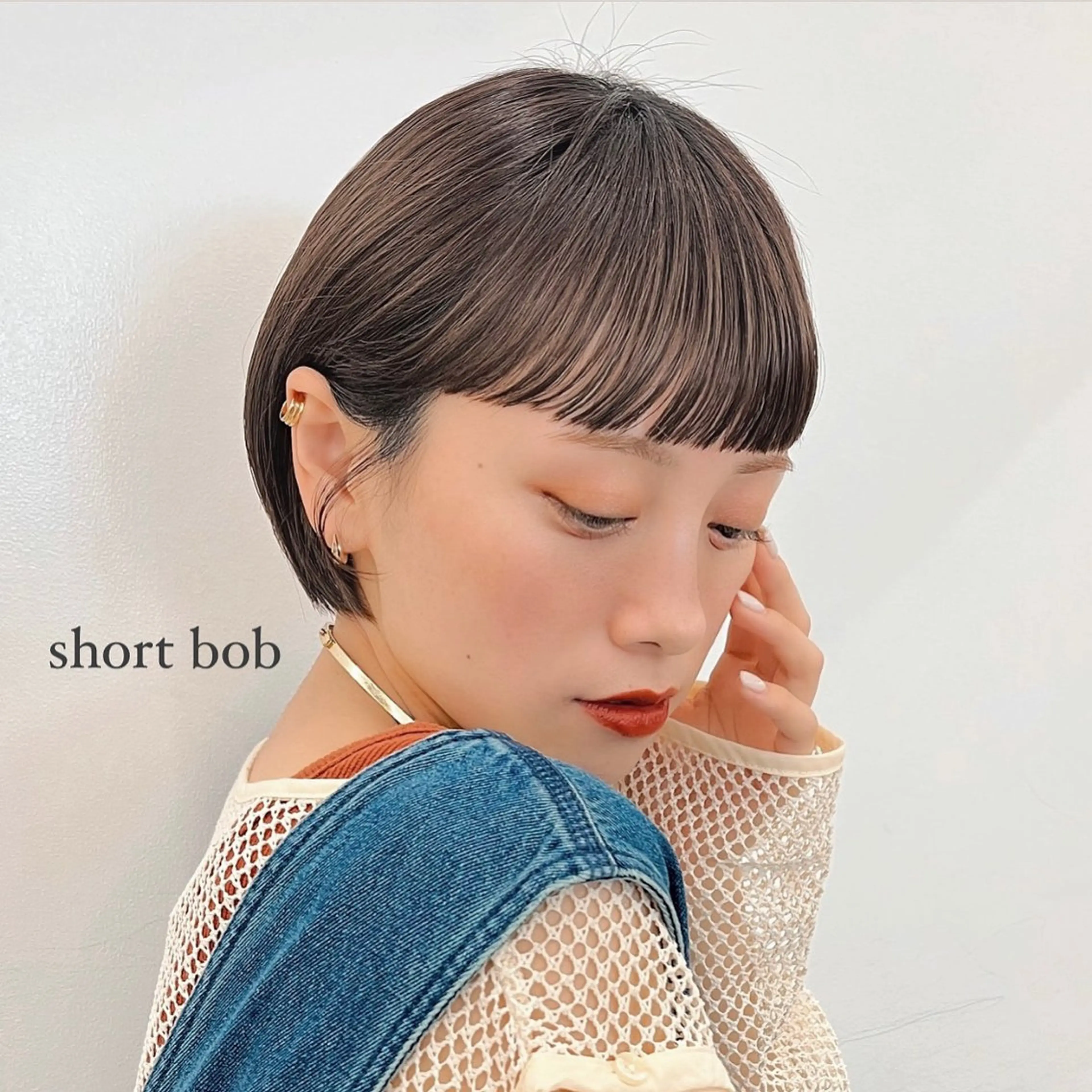 ショート カラー ヘアアレンジ ショートボブ ボブ ショートヘア カット 🌱ボブ/レイヤー/ ベージュ/あやみ✨のヘアスタイル