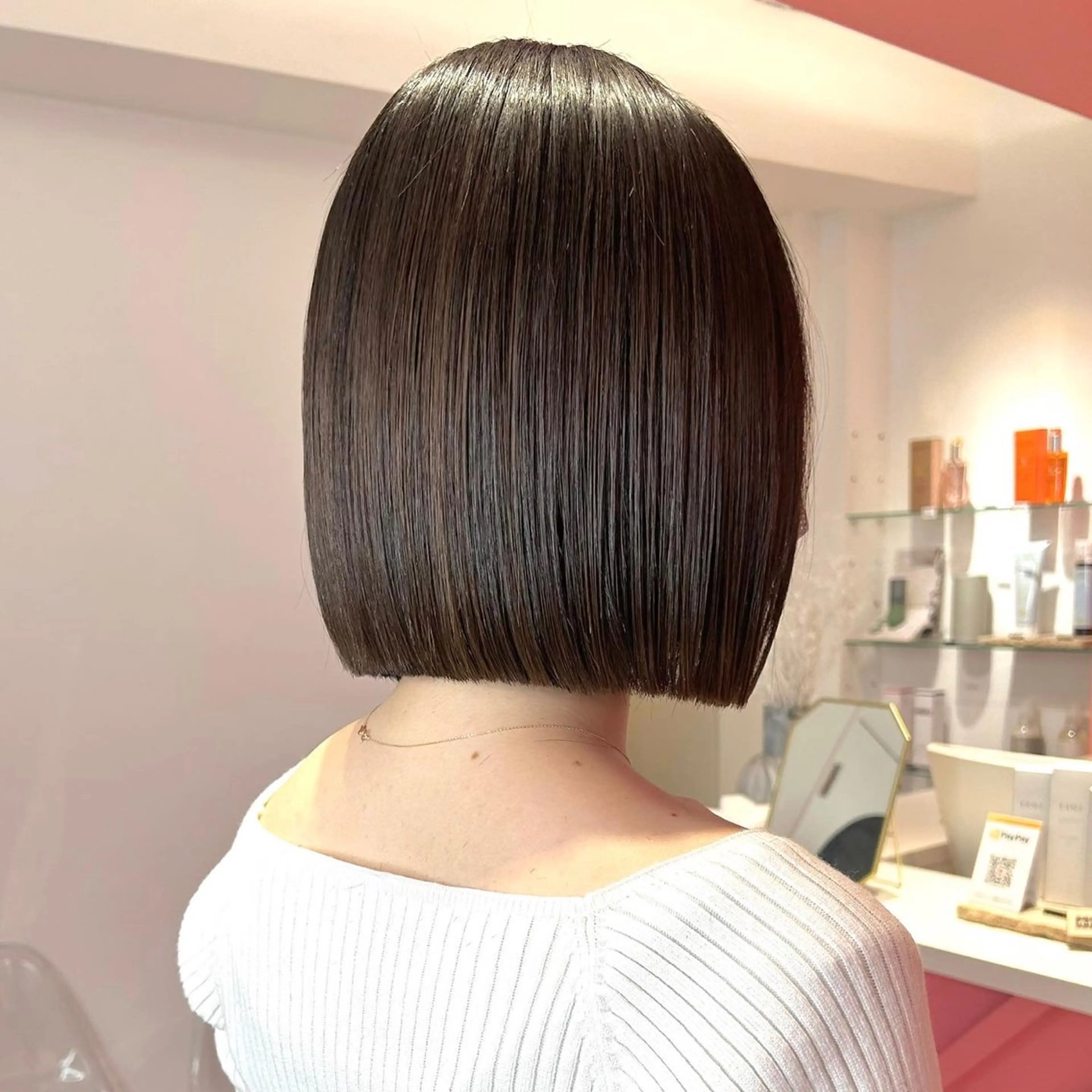 ショート カット 縮毛矯正 トリートメント 莉乃/縮毛矯正/髪質 改善/艶カラーのヘアスタイル