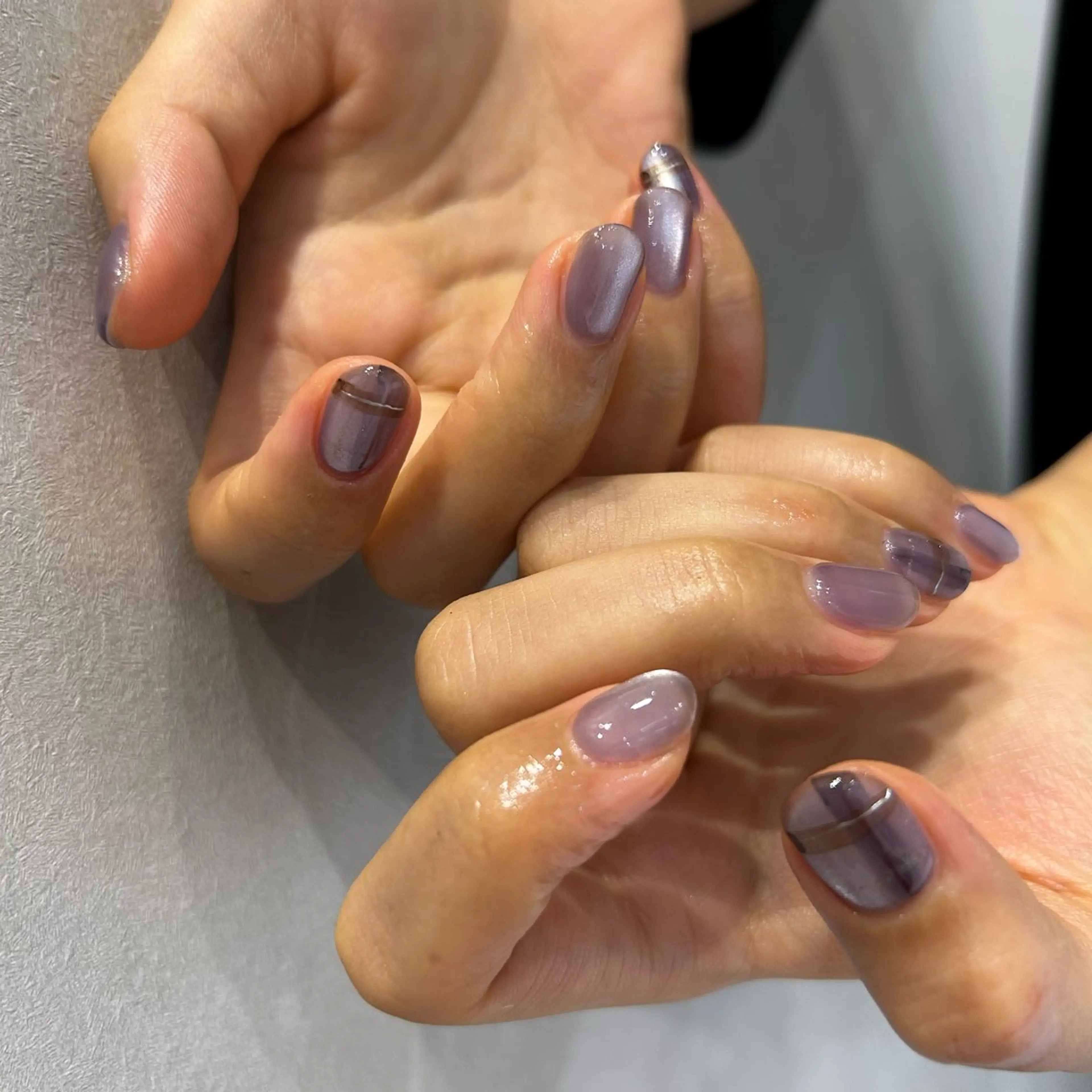 ネイル ニュアンスネイル シンプルネイル 冬ネイル クリスマス soa.Aika 自爪育成のネイルデザイン