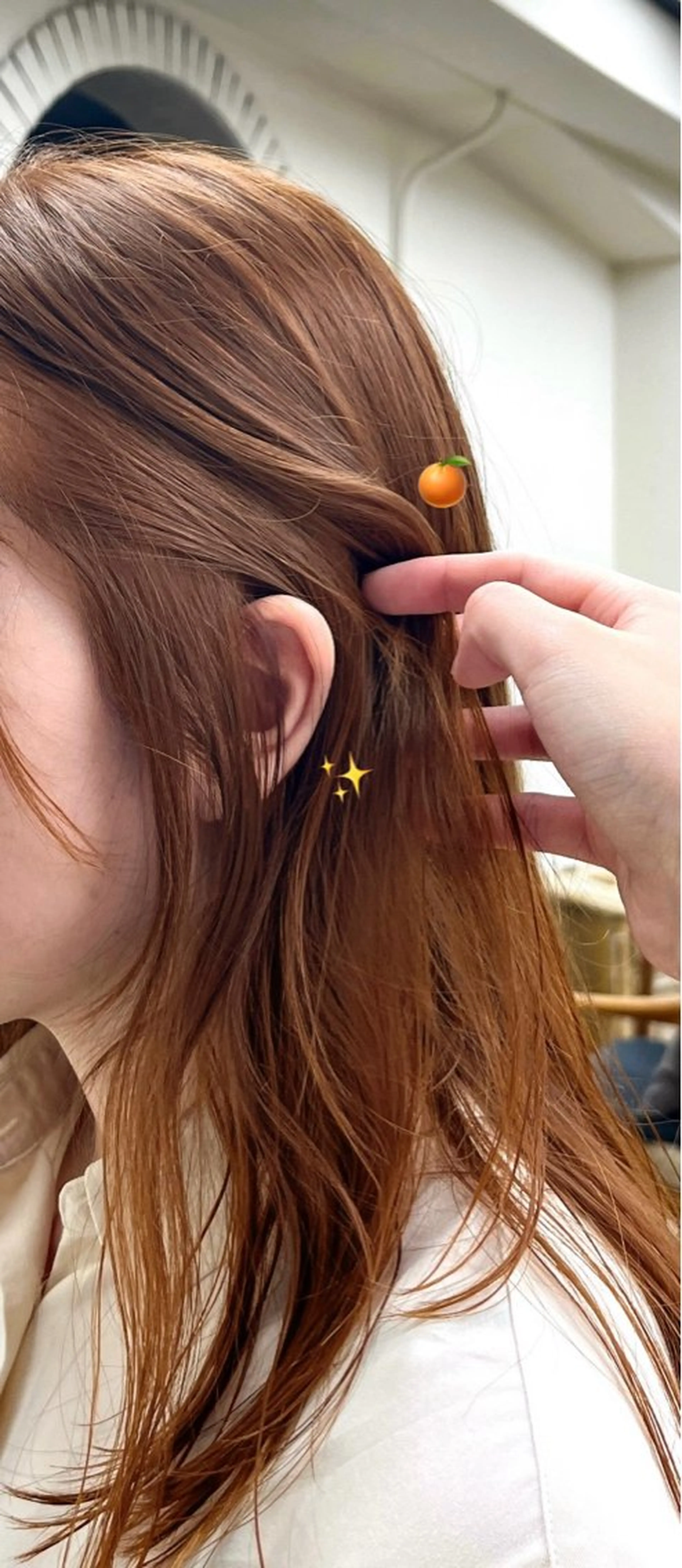 ロング カラー オレンジ りこ 11/4空きありのヘアスタイル