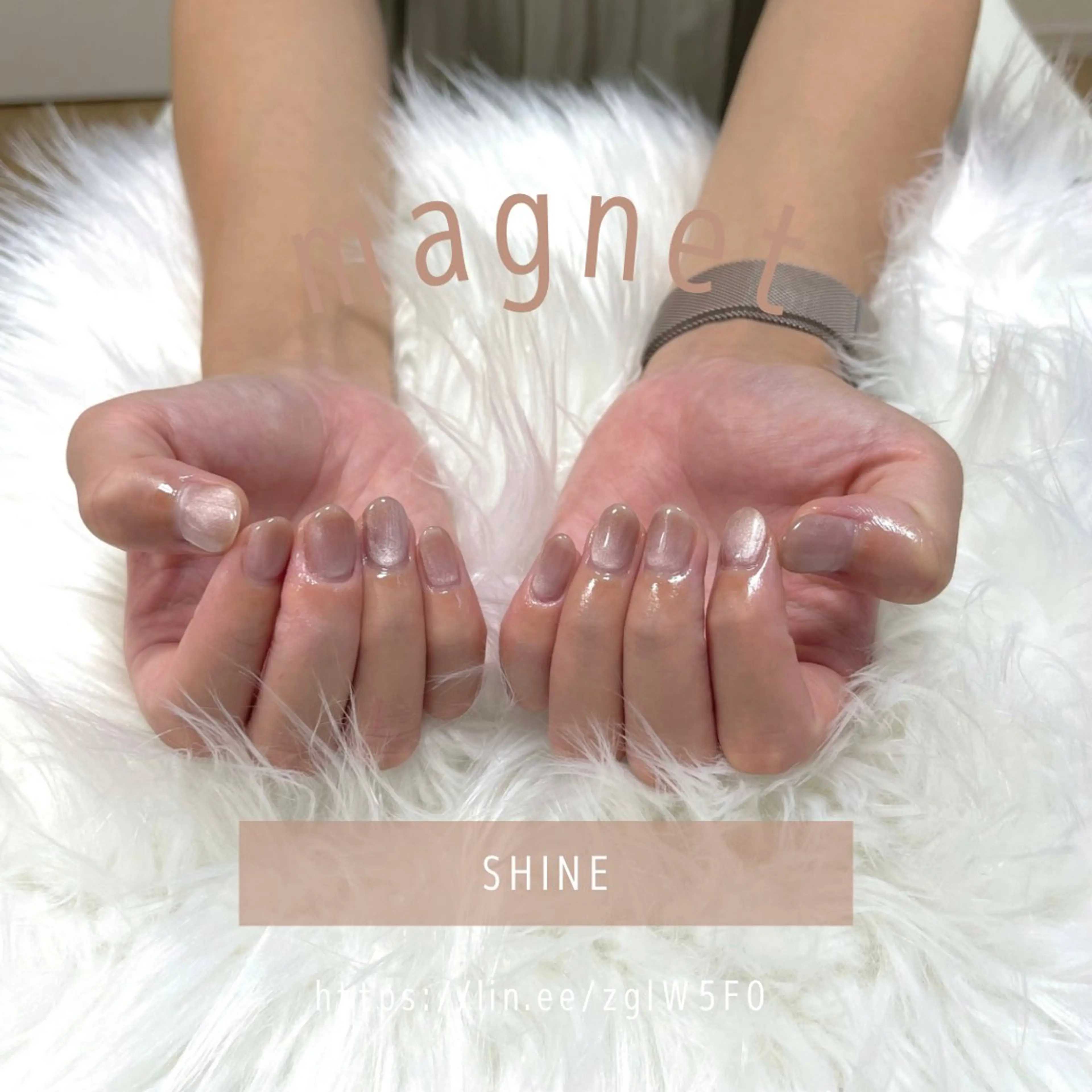 ネイル マグネットネイル オフィスネイル ピンク SHINE nail salonのネイルデザイン
