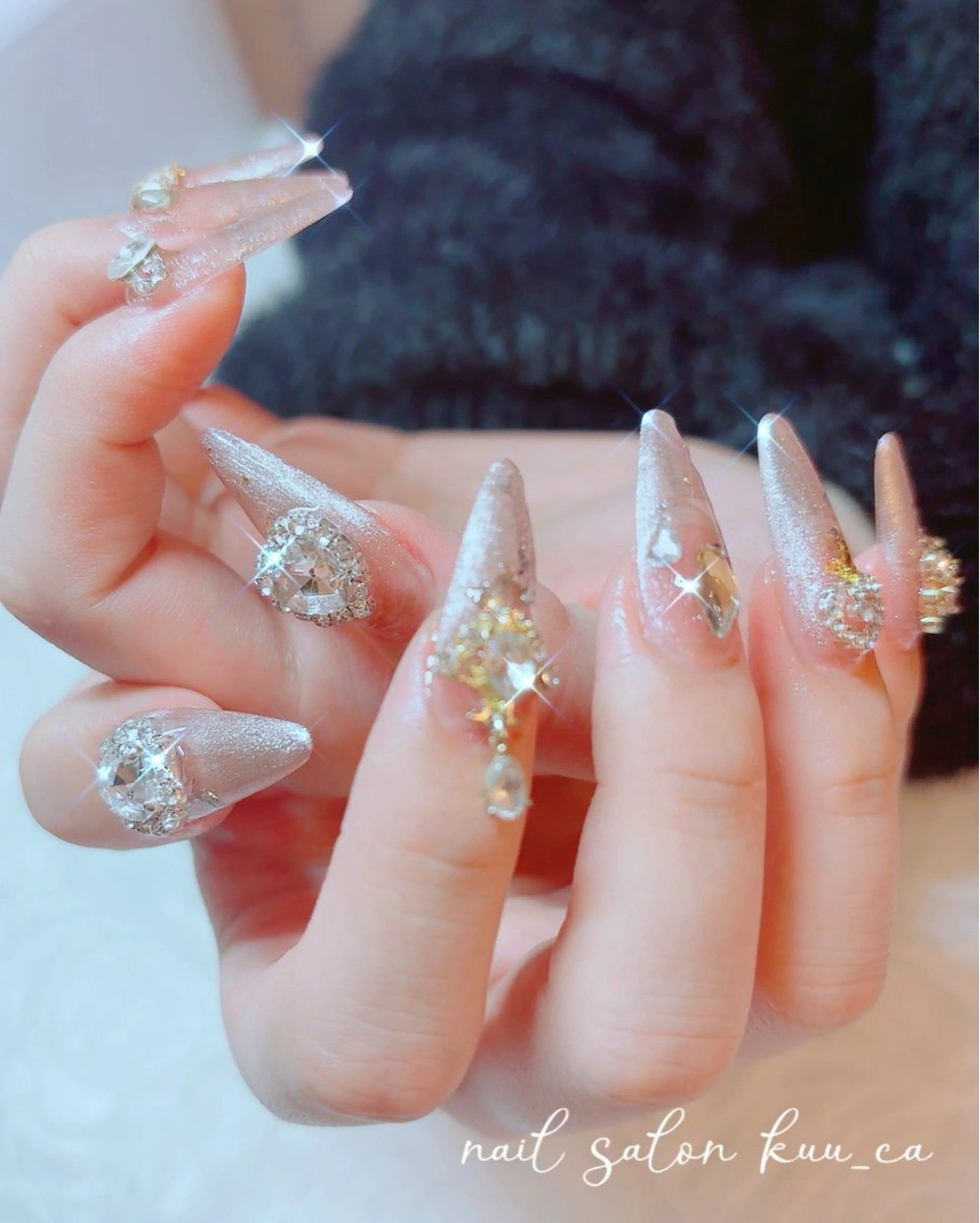 【オフなし】長さだし10本and蝶、リボン、ジュエリーなどパーツ載せ放題♡マグネット、フラッシュへ変更サービスの写真