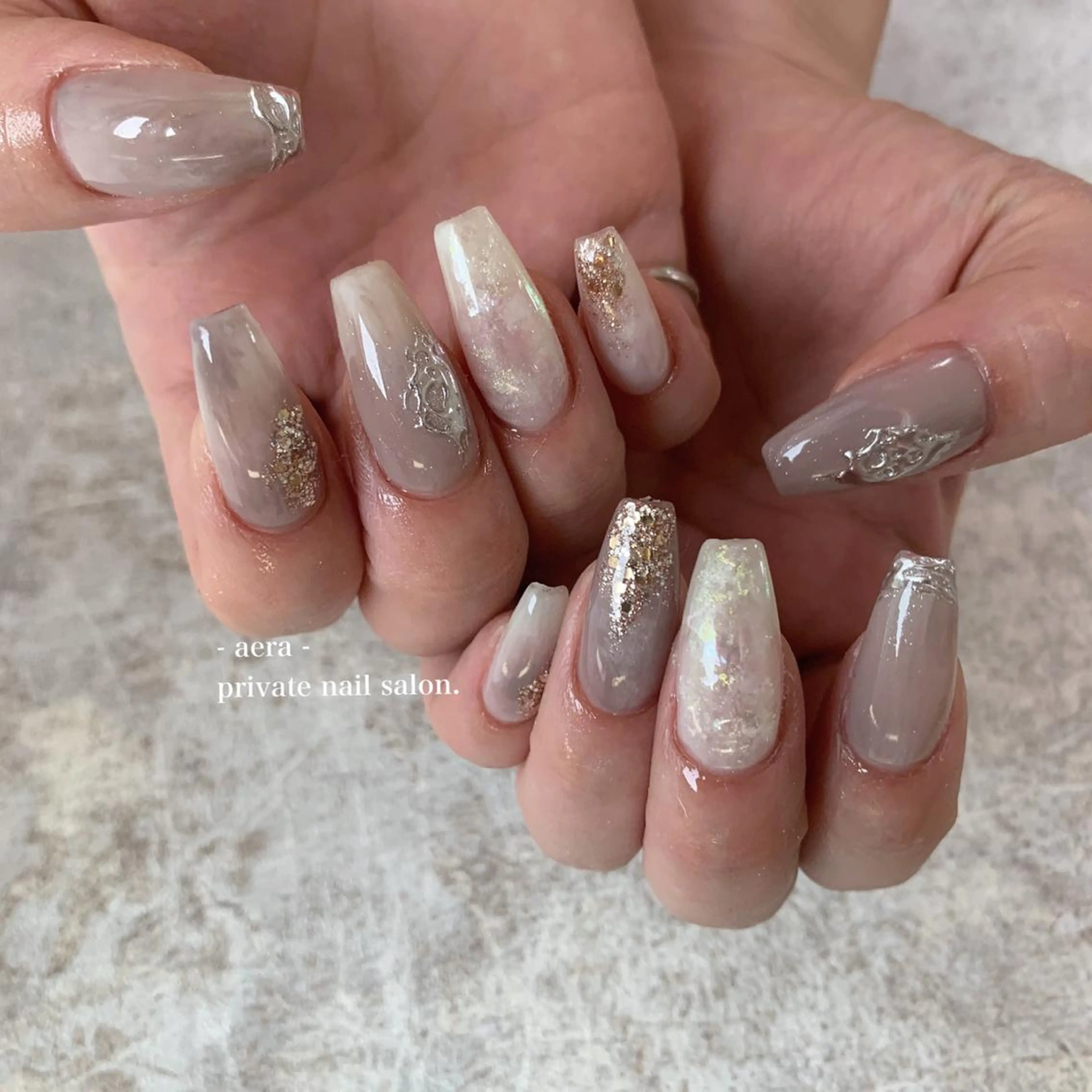 ネイル ハンドネイル AERA nail shino🐱⸝꙳のネイルデザイン