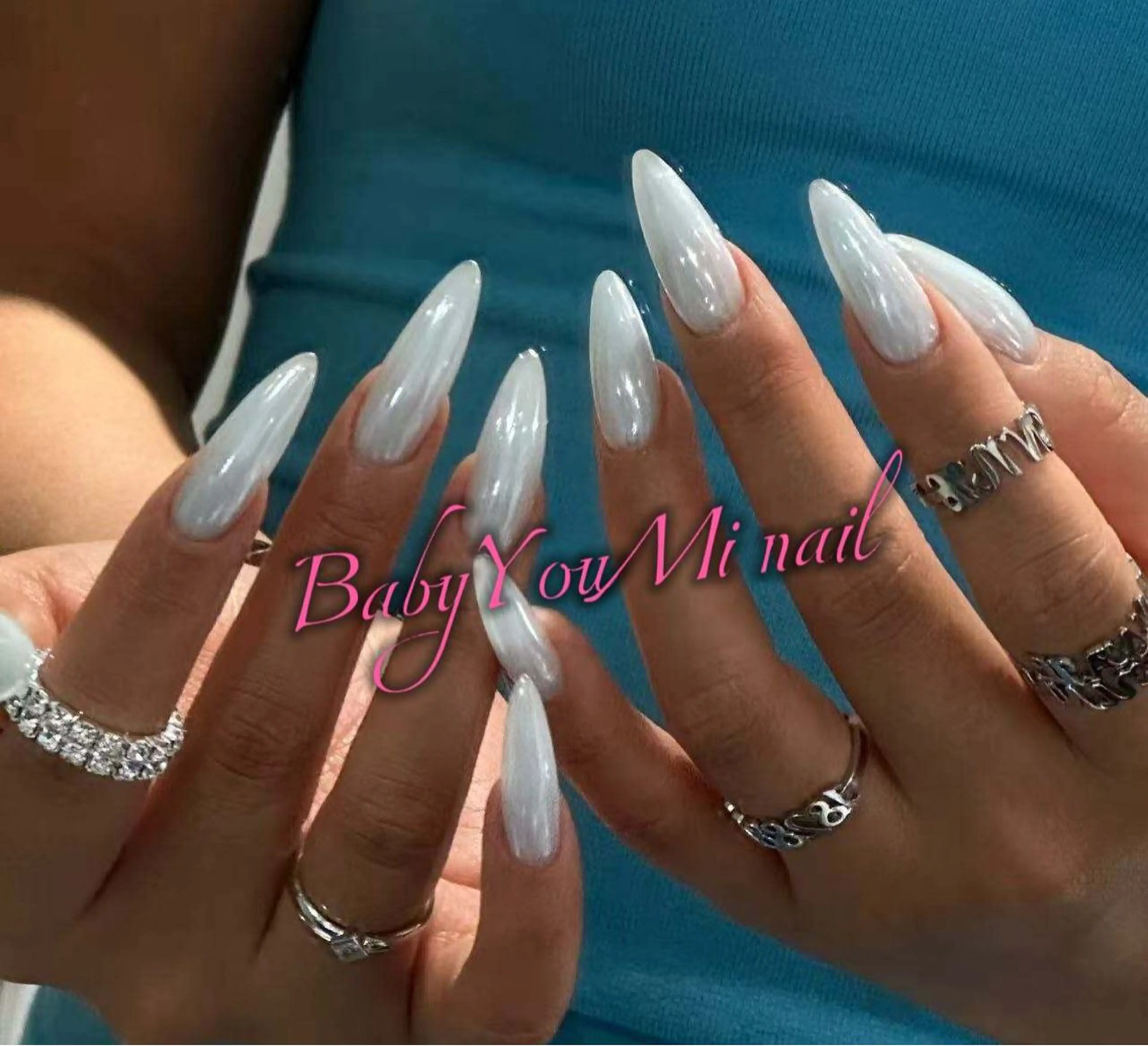 ネイル オーロラネイル チークネイル 成人式 フットネイル フレンチネイル ハンドネイル BabyYouMi nailのネイルデザイン