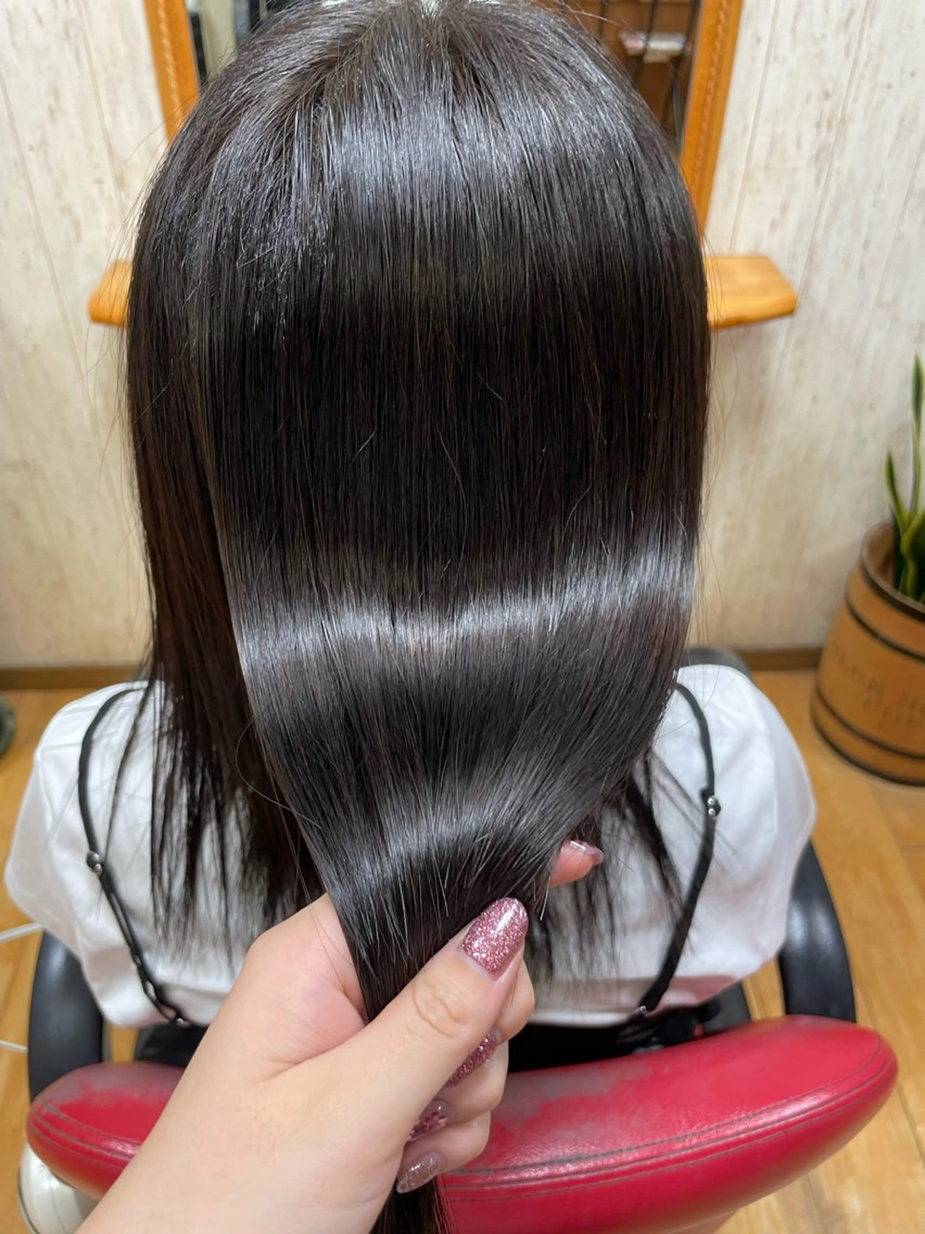 セミロング カラー アッシュ アッシュグレー 透明感カラー オレンジ san _のヘアスタイル