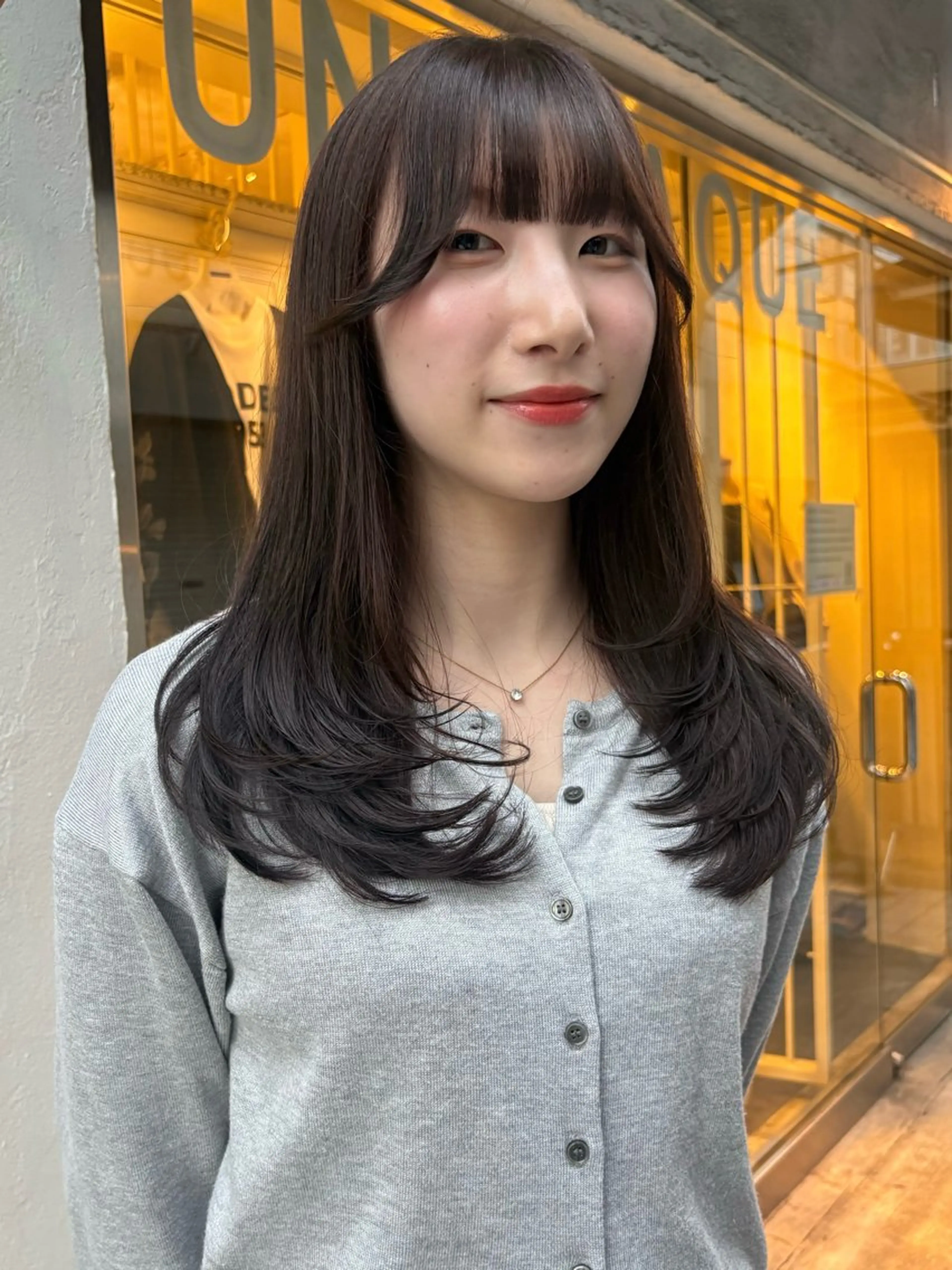 セミロング カラー 透明感カラー レイヤーカット カット ヘアカラー トリートメント なぎさ 🎀  / 透明感カラー/心斎橋のヘアスタイル