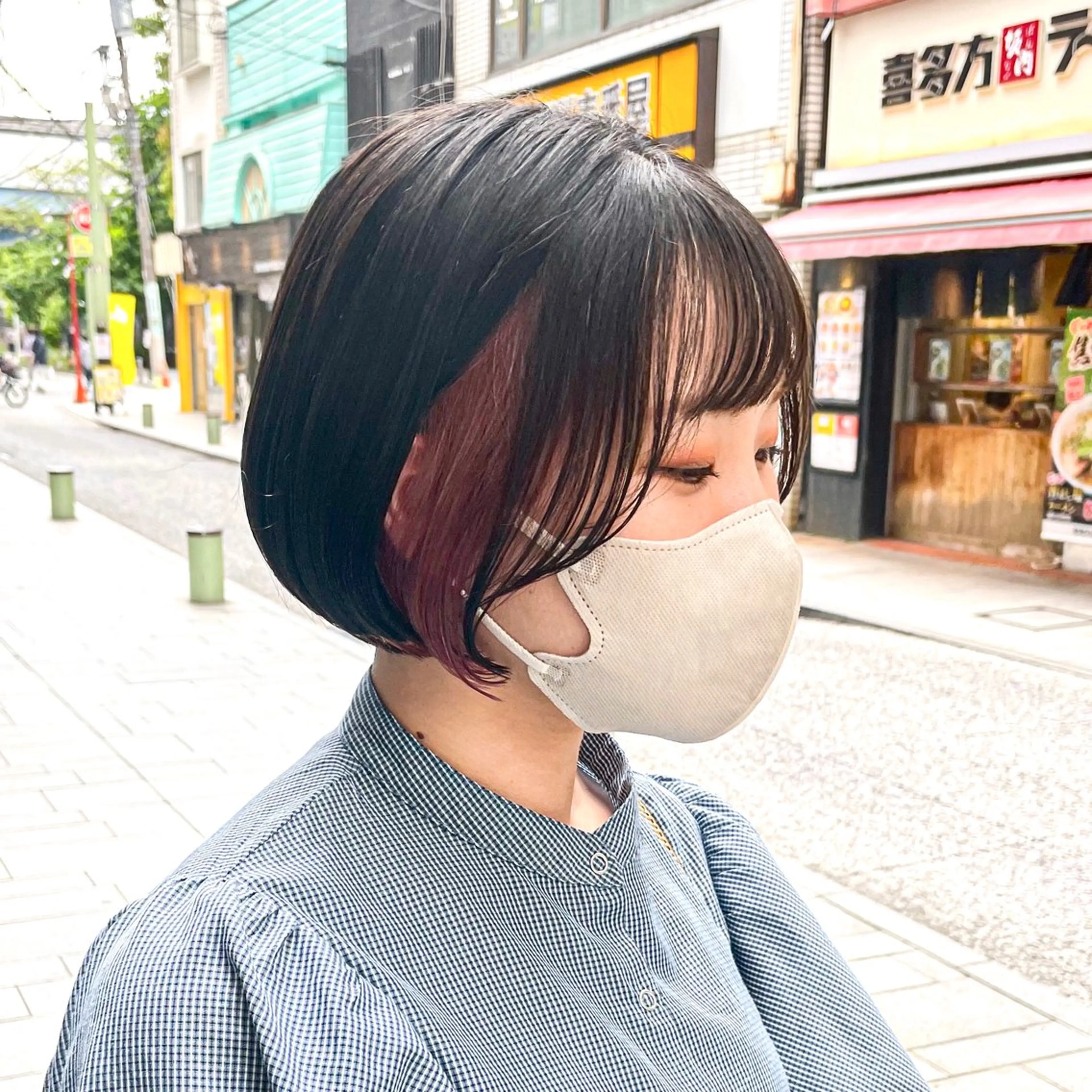 ミディアム カラー ヘアカラー トリートメント ショート/ボブ/ 透明感カラー/ほのかのヘアスタイル