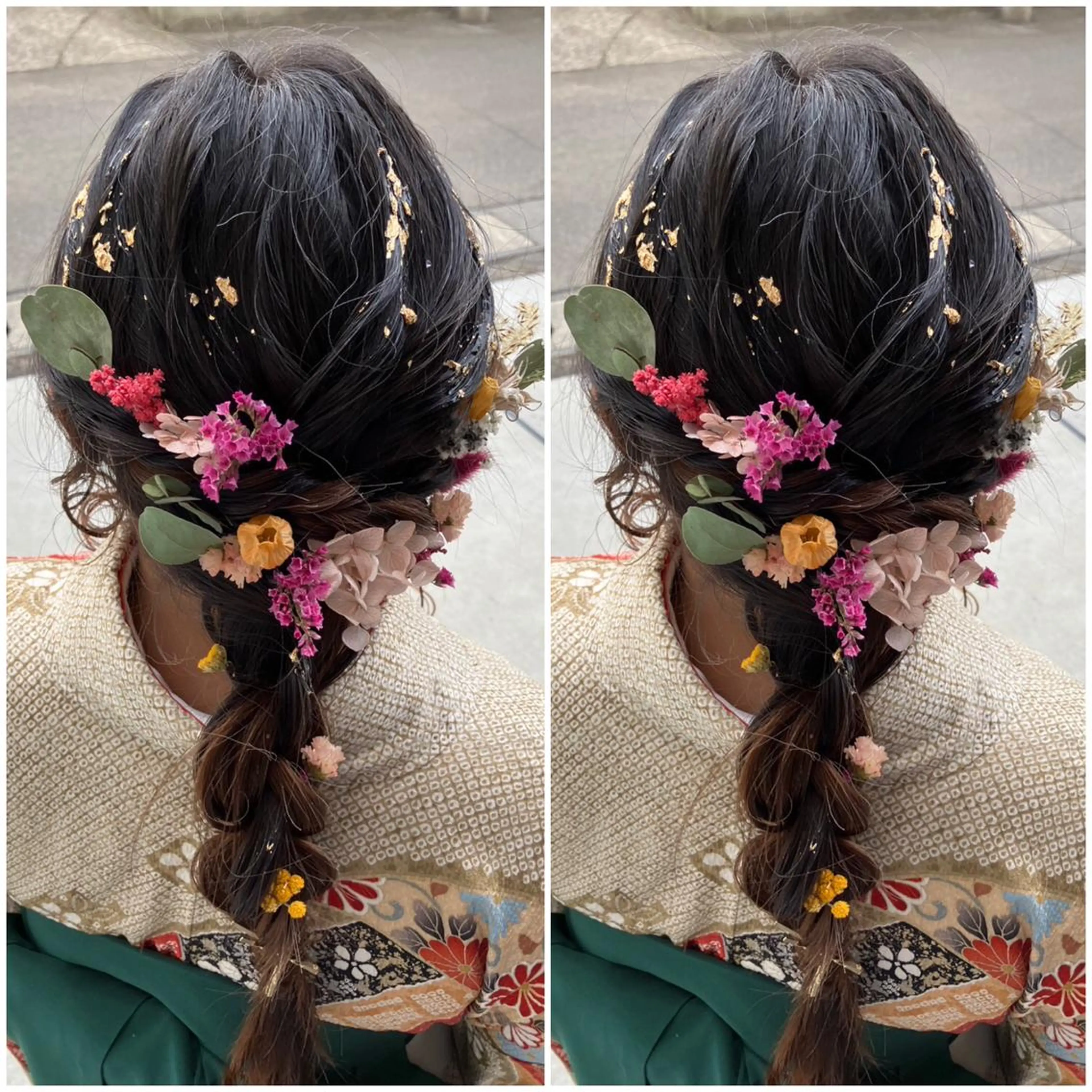 ロング ヘアセット 艶カラー🩵💛 NANAのヘアスタイル