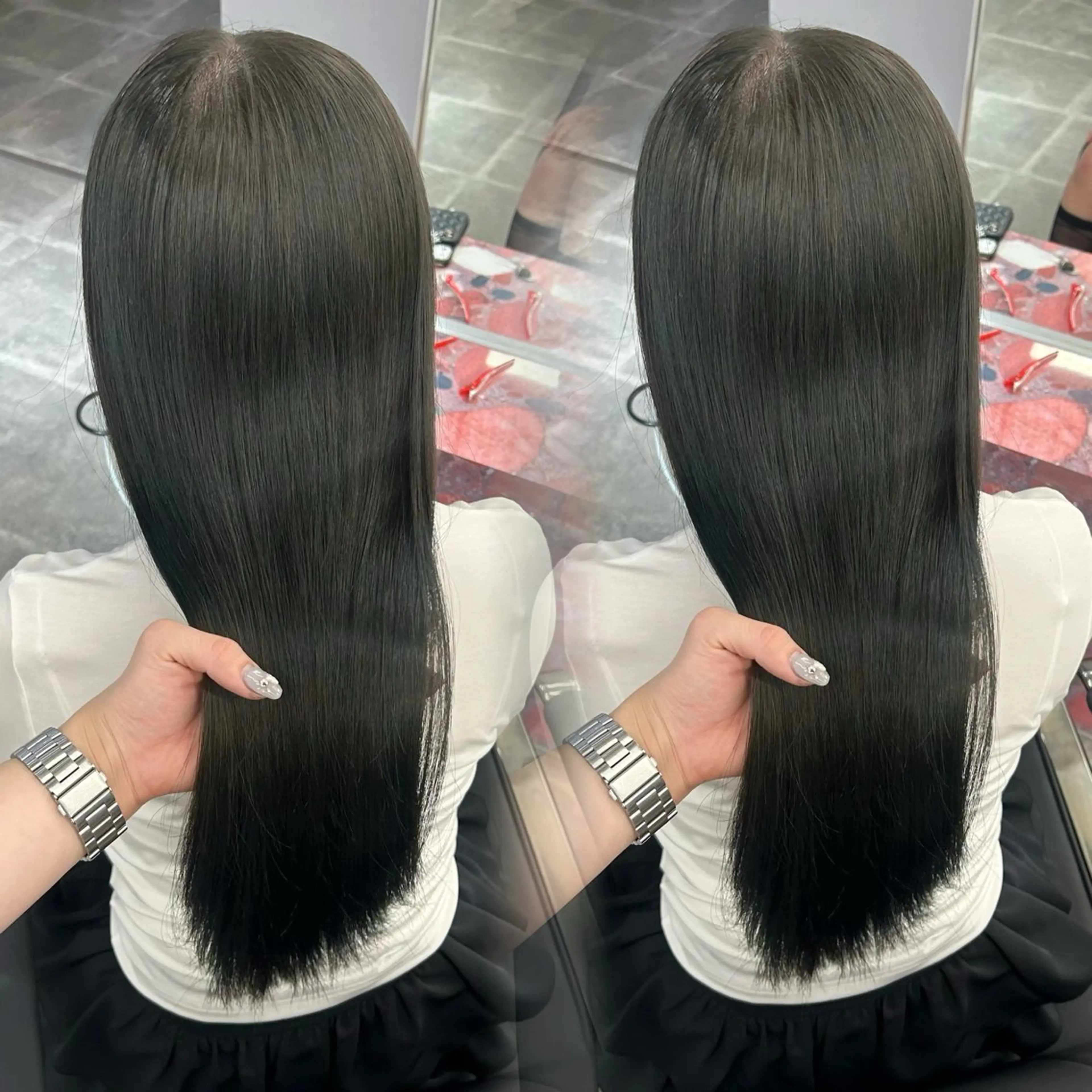 カラー ヘアカラー PELEmana🎀 韓国風透明感カラーのヘアスタイル