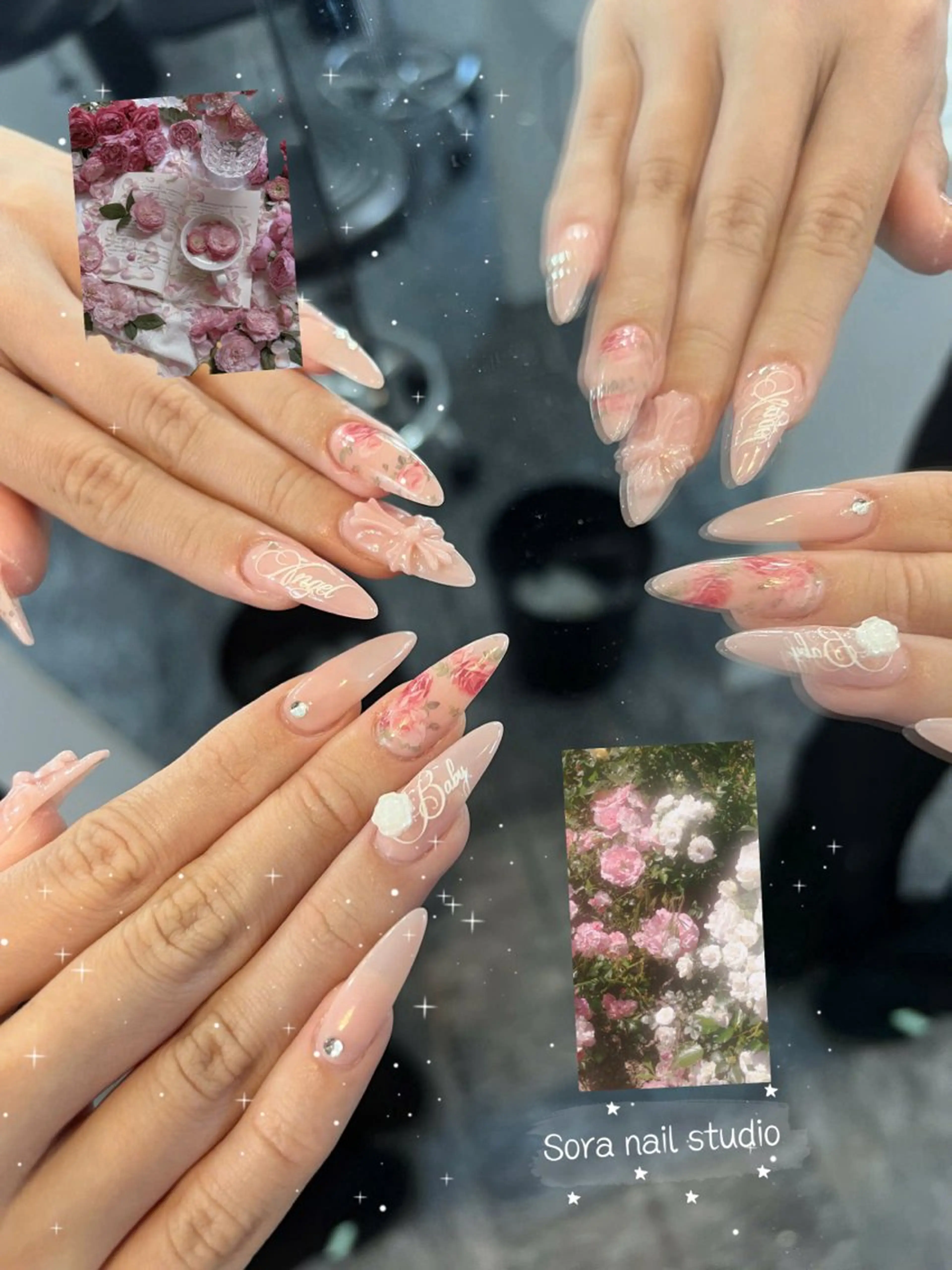 ネイル 長さ出し フレンチネイル グラデーション 卒業式 マグネットネイル Sora nail 長さ出し専門店のネイルデザイン
