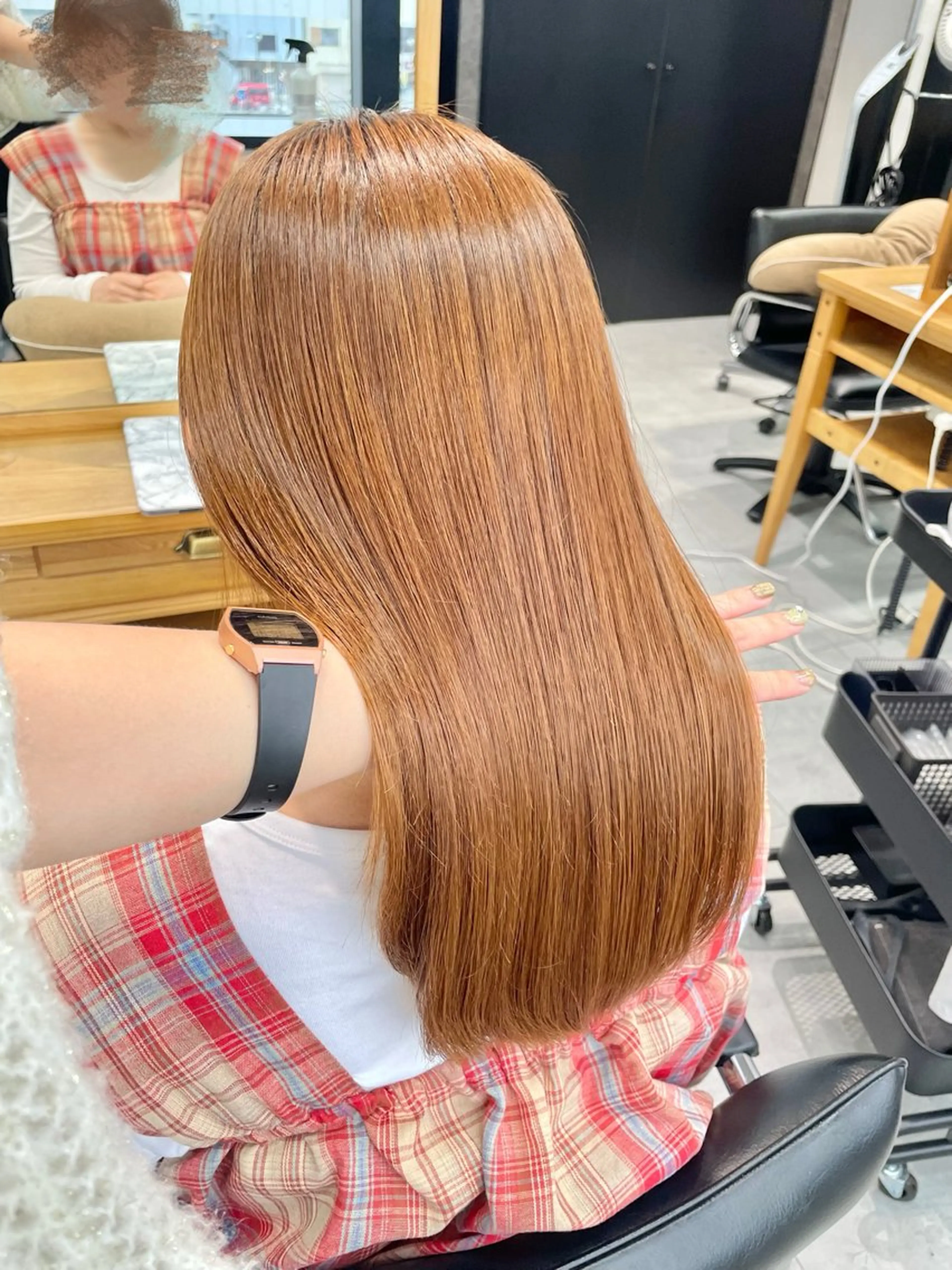 セミロング 髪質改善 縮毛矯正 トリートメント 酸熱トリートメント ヘアカラー カラーモデル募集 ✨🤍モモハ🤍✨のヘアスタイル