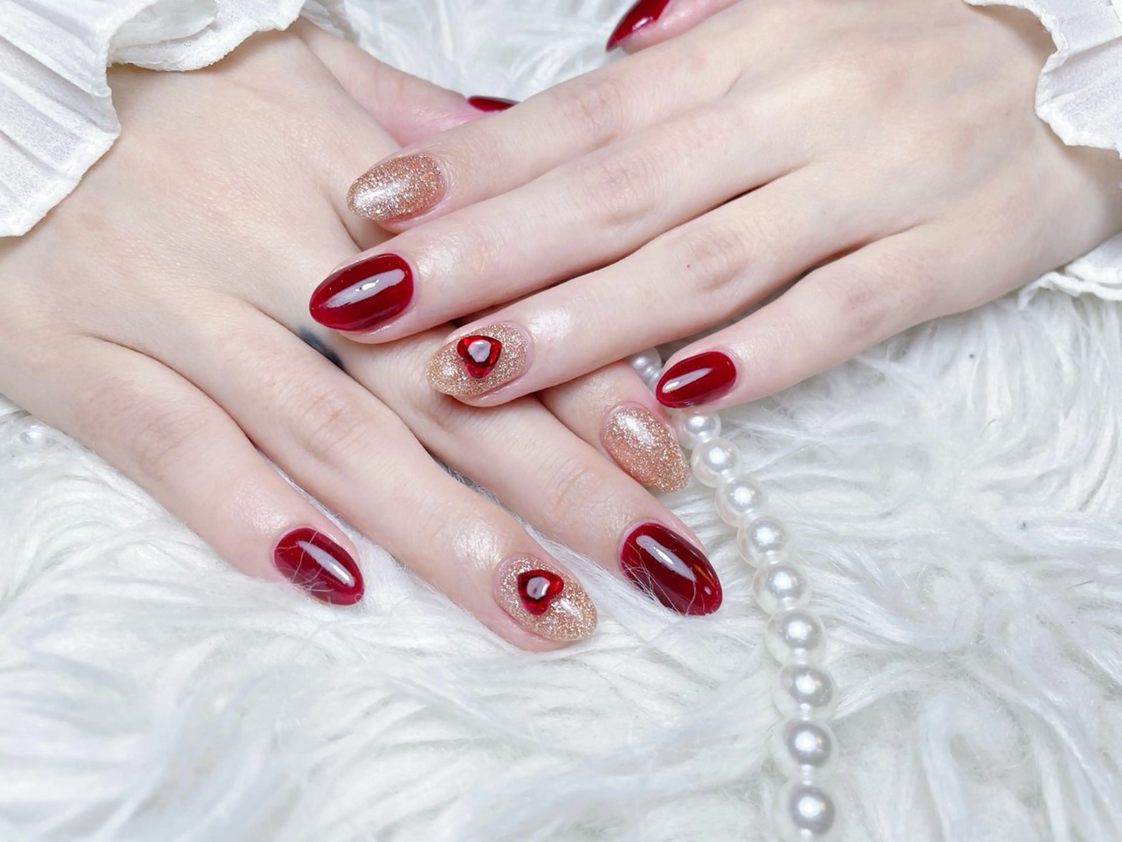 ネイル チークネイル 長さ出し フラワーネイル フレンチネイル ガーリー ハンドネイル NEW NAIL 池袋のネイルデザイン