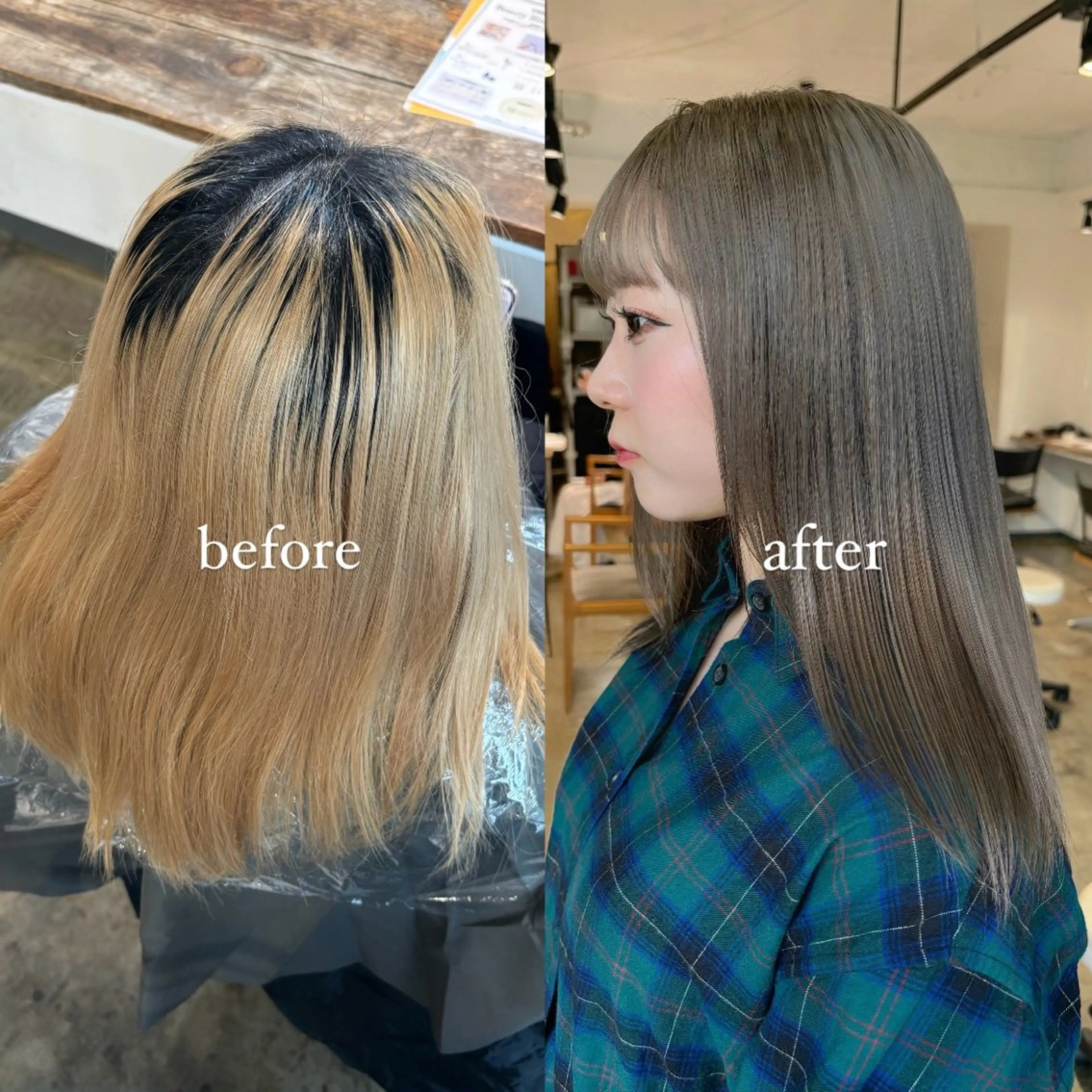 セミロング カラー ブリーチ ケアブリーチ ダブルカラー グレージュ ミルクティーグレージュ ヘアカラー トリートメント 暖色カラー🍒 ケアブリーチ/akiのヘアスタイル