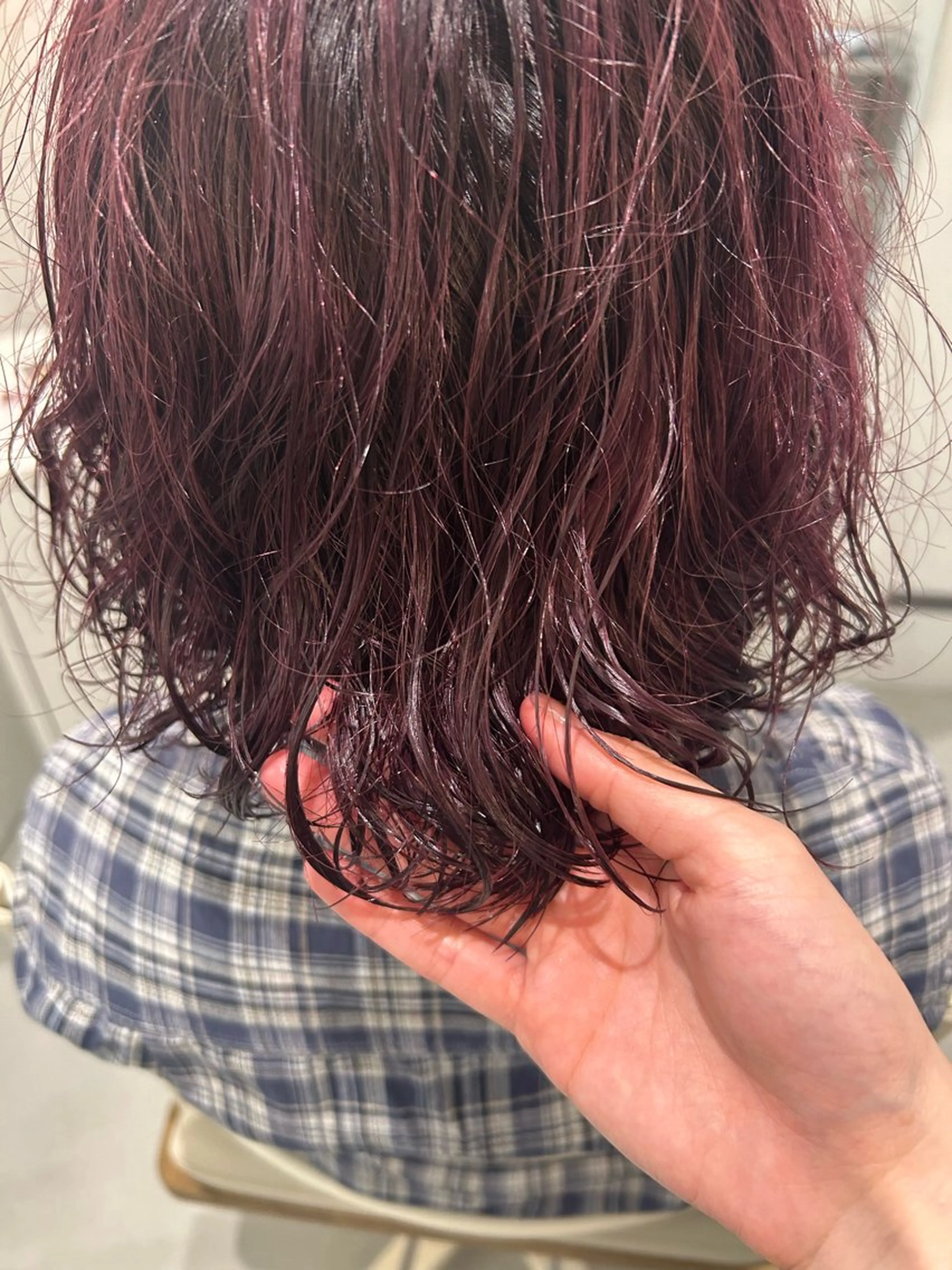 ミディアム カラー ハイトーン/艶髪/ 暗髪/韓国/sanaのヘアスタイル