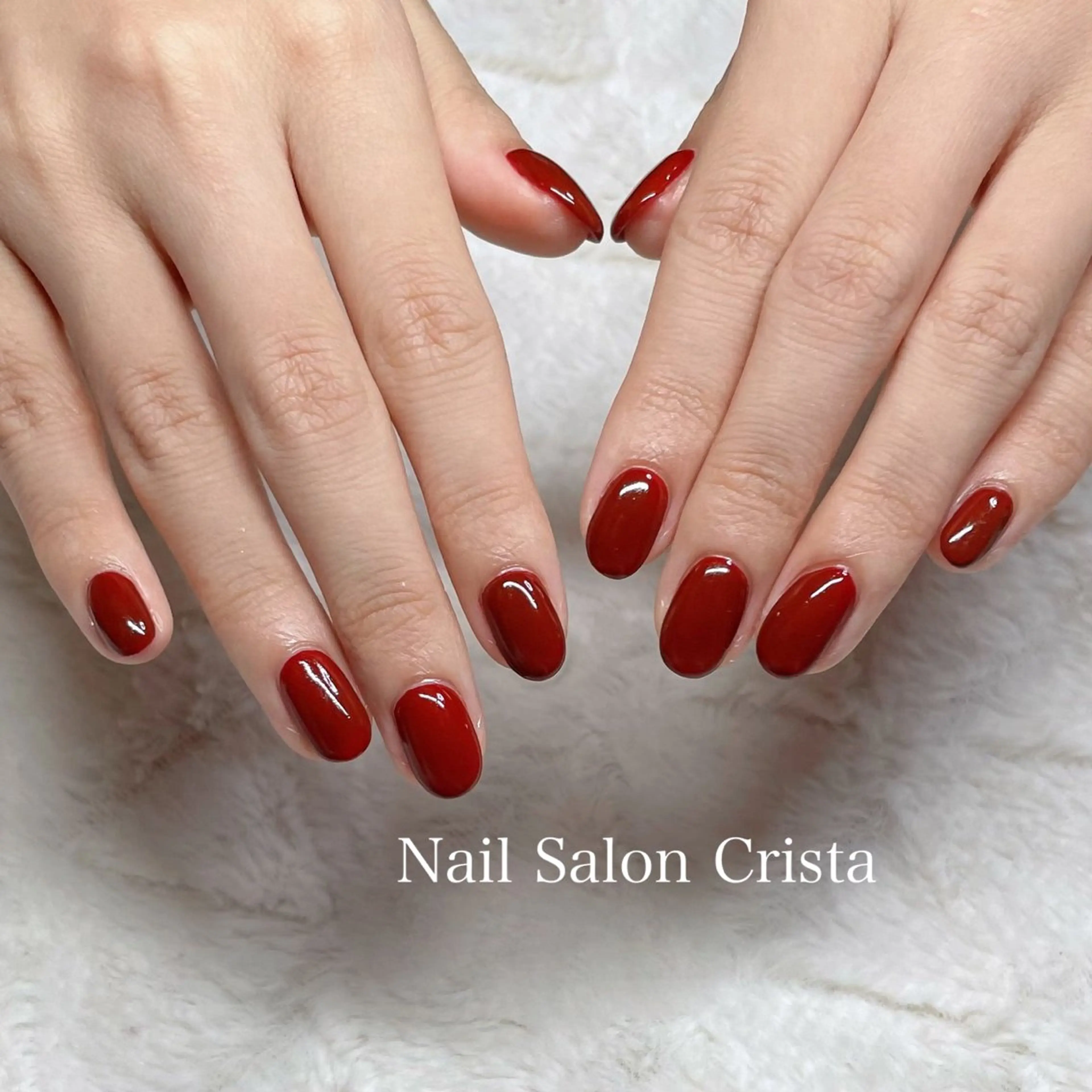 ネイル ジェルネイル パラジェル 赤色 ハンドネイル CRISTA MOMOのネイルデザイン
