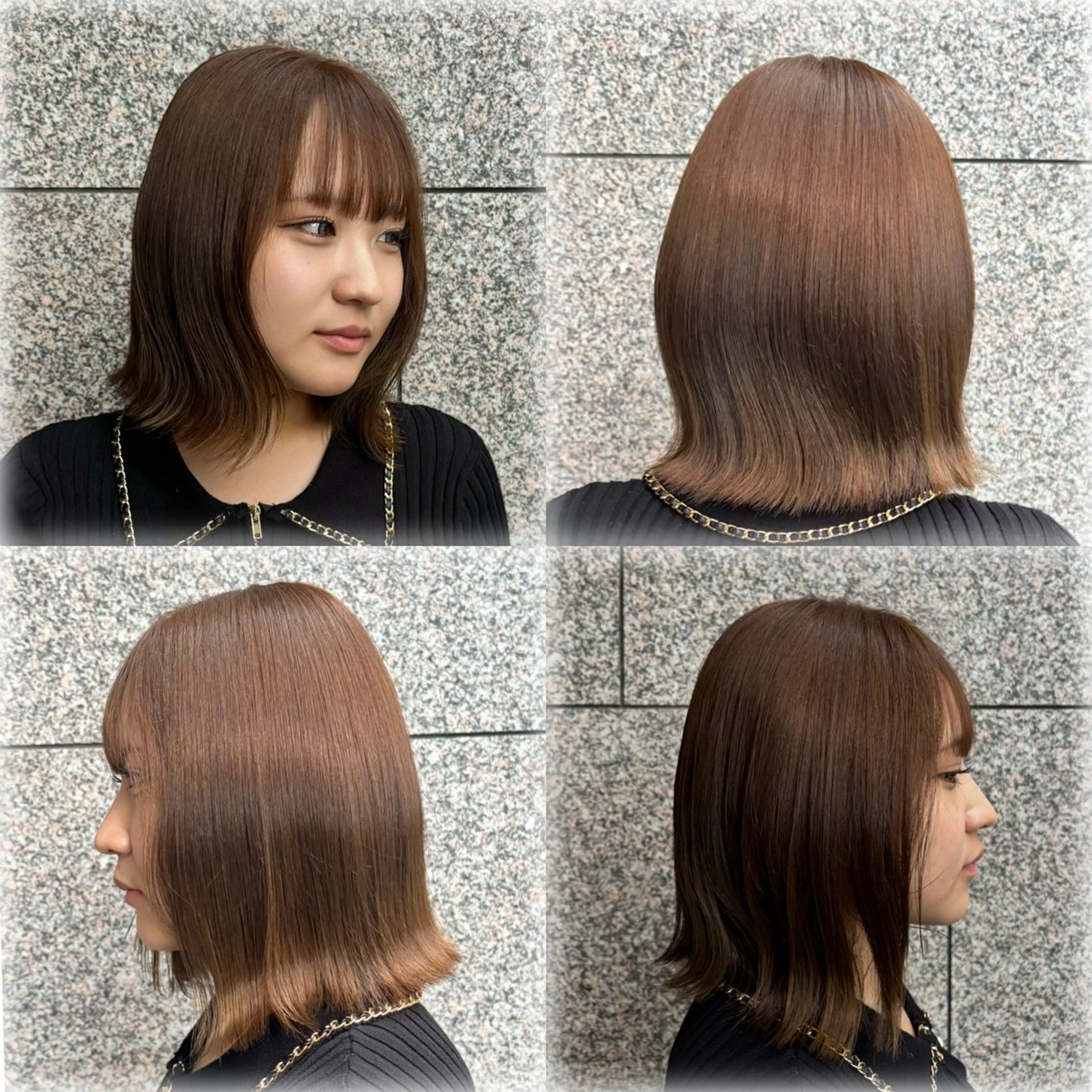 ミディアム カラー ベージュカラー ブリーチ 透明感カラー ミルクティーベージュ ブリーチなしカラー カット ヘアカラー トリートメント 林 小夏のヘアスタイル