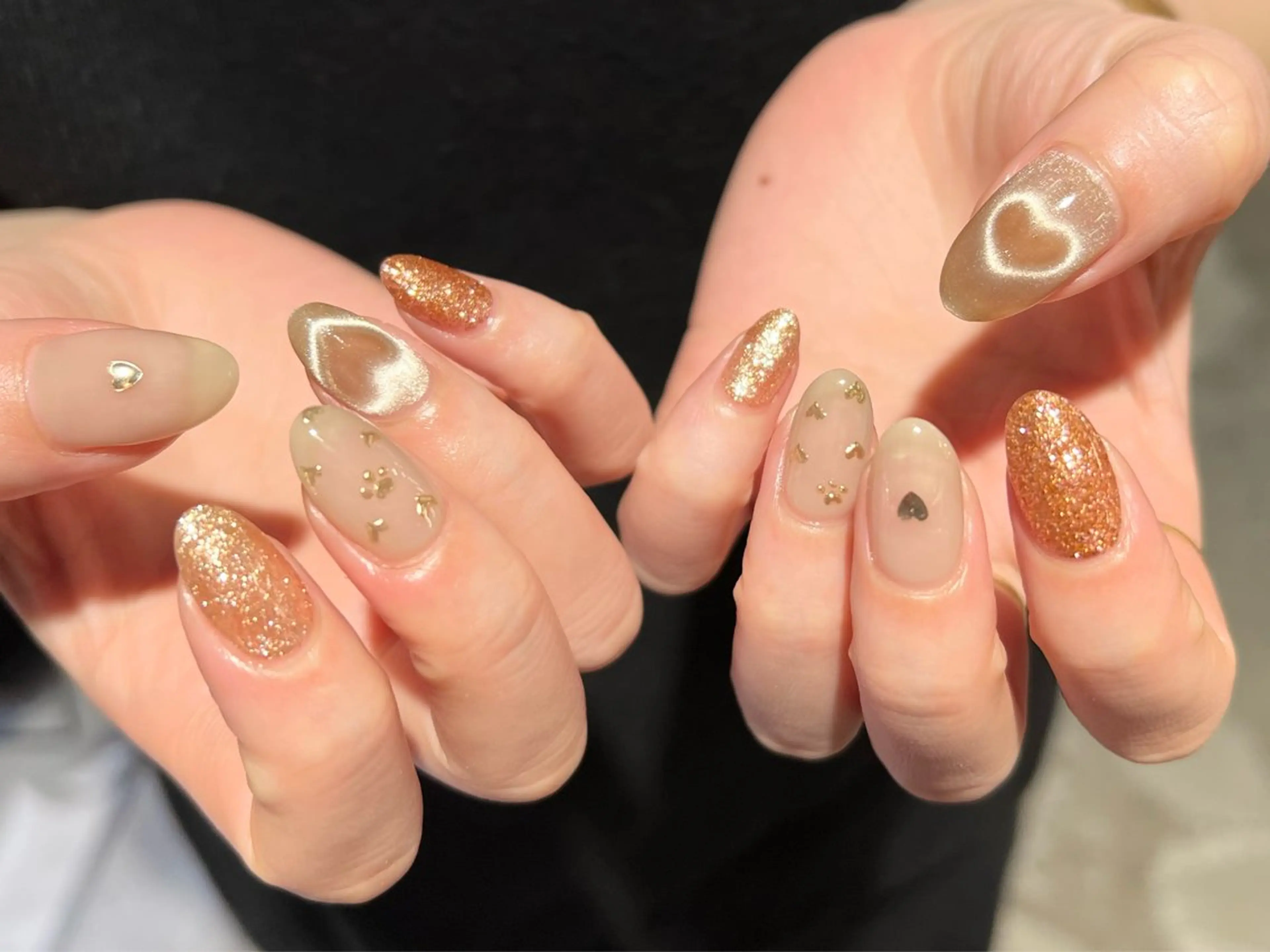 ネイル ハート マグネットネイル fumina ┊📍渋谷のネイルデザイン