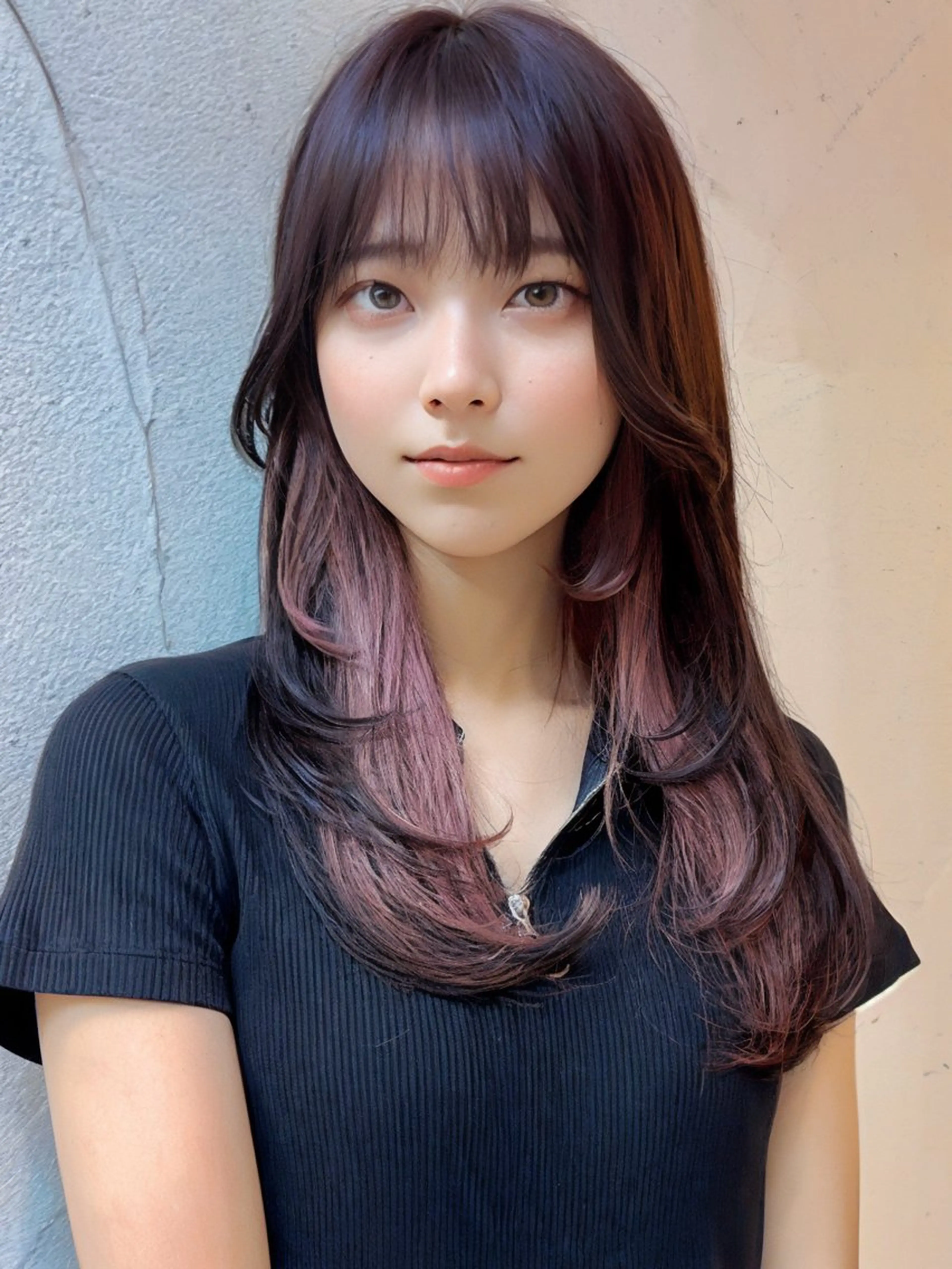 ロング カラー インナーカラー ピンクカラー レイヤーカット カット ヘアカラー トリートメント インナーカラー/レイ ヤーカット♡/マキシのヘアスタイル