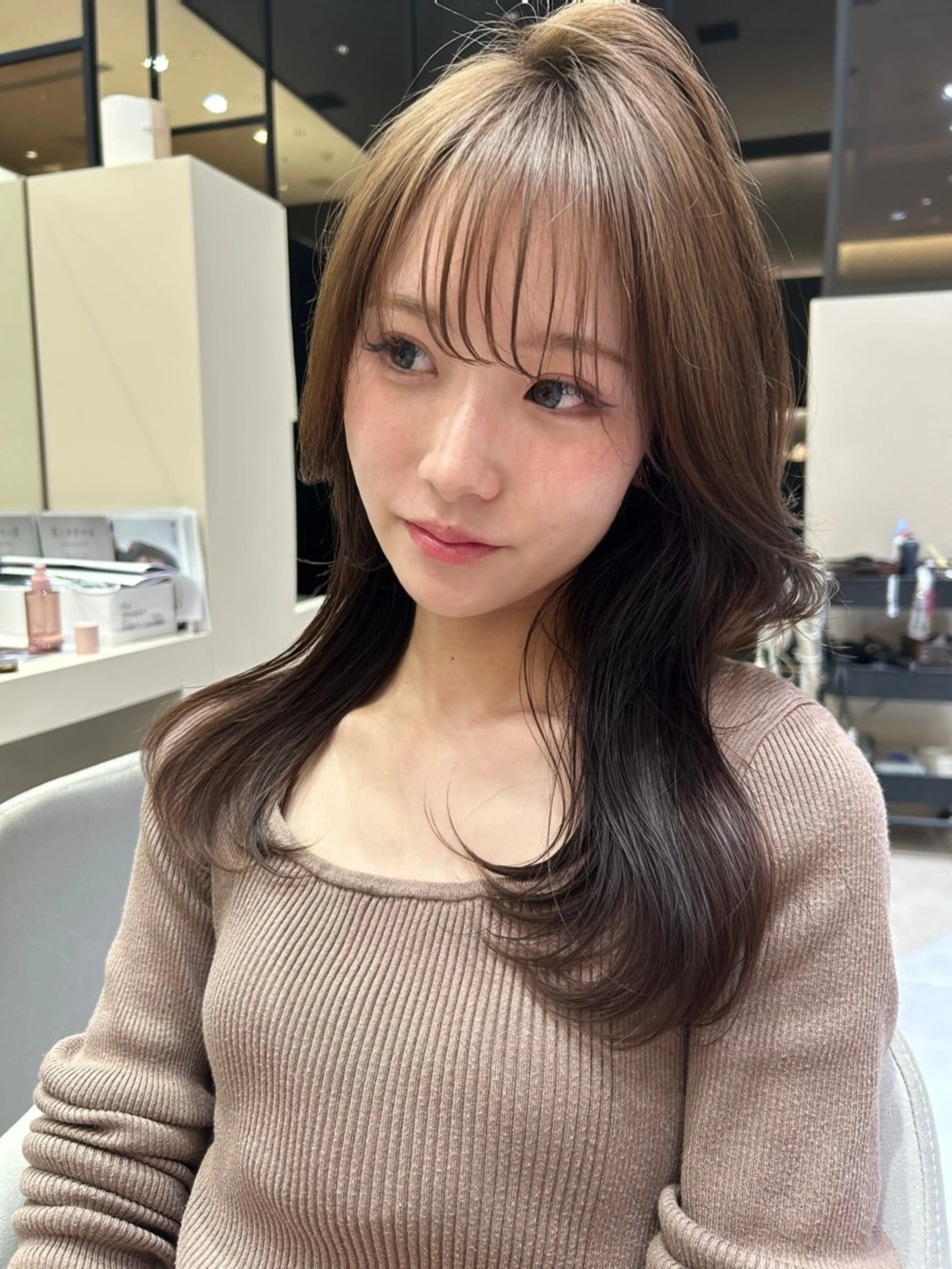 ロング カット ヘアカラー トリートメント レイヤーカット/ ダブルカラー/たくみのヘアスタイル